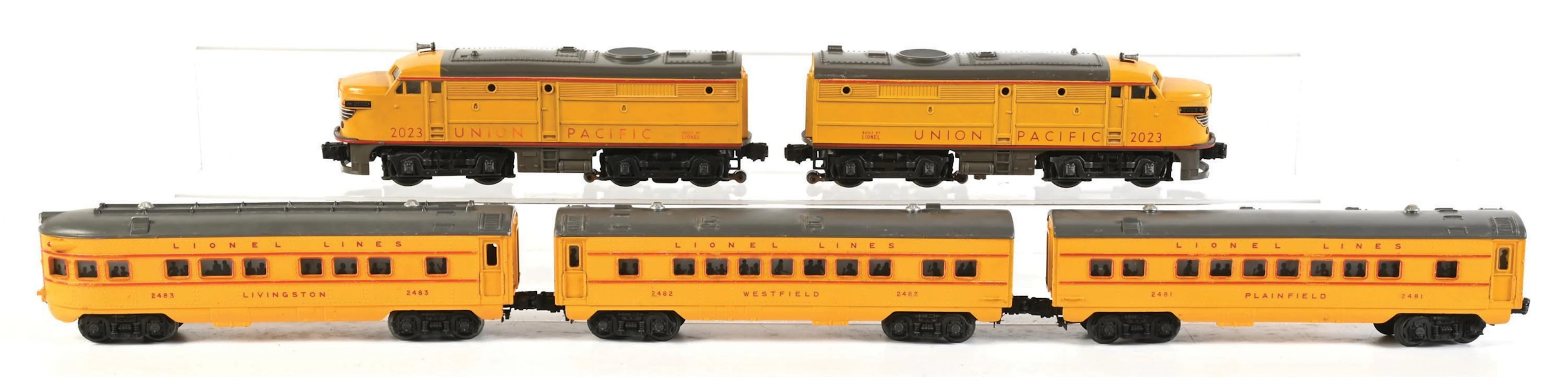 POST-WAR LIONEL O-GA. NO. 1464W ANNIVERSARY DIESEL PASSENGER SET