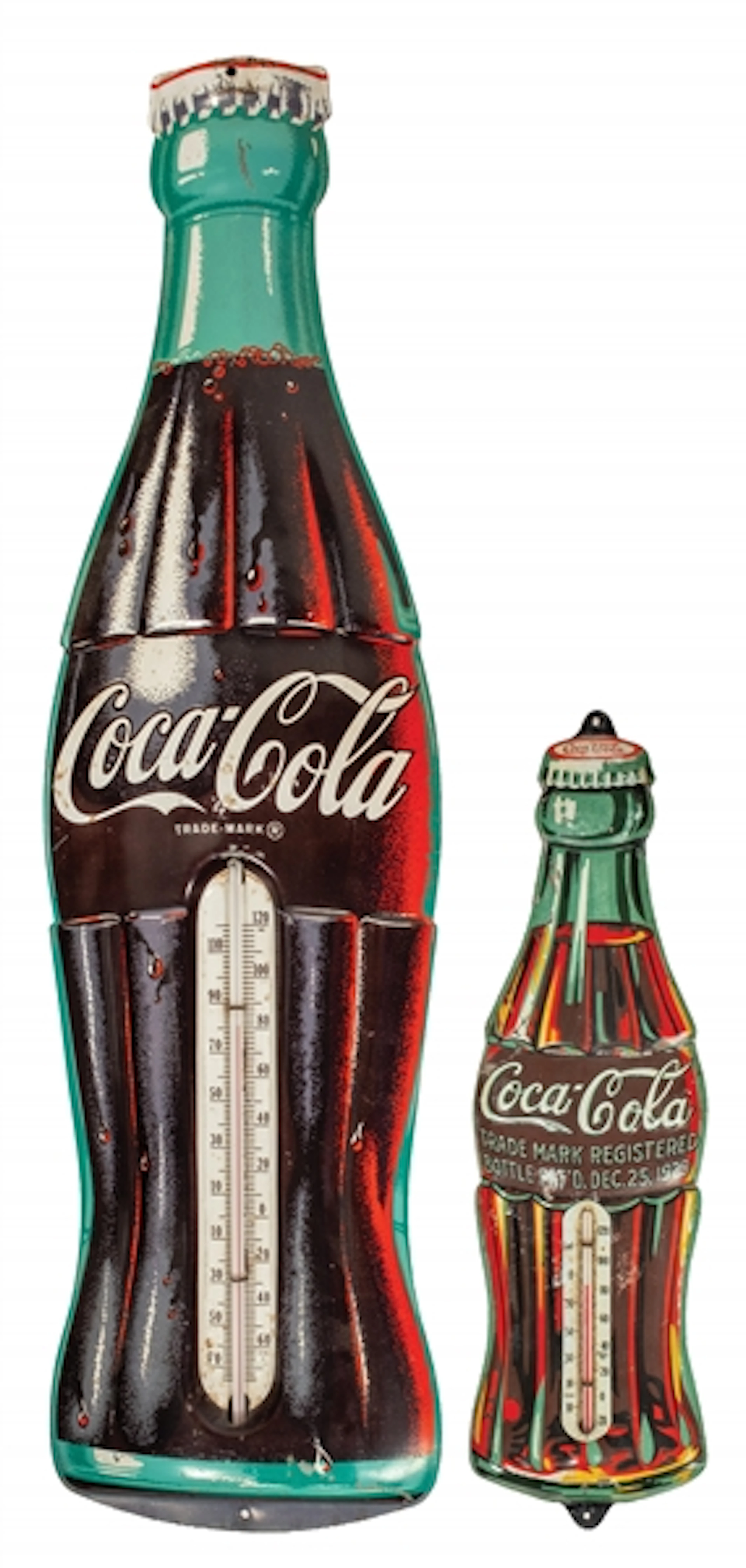 LOT OF 2 COCA-COLA WALL THERMOMETERS