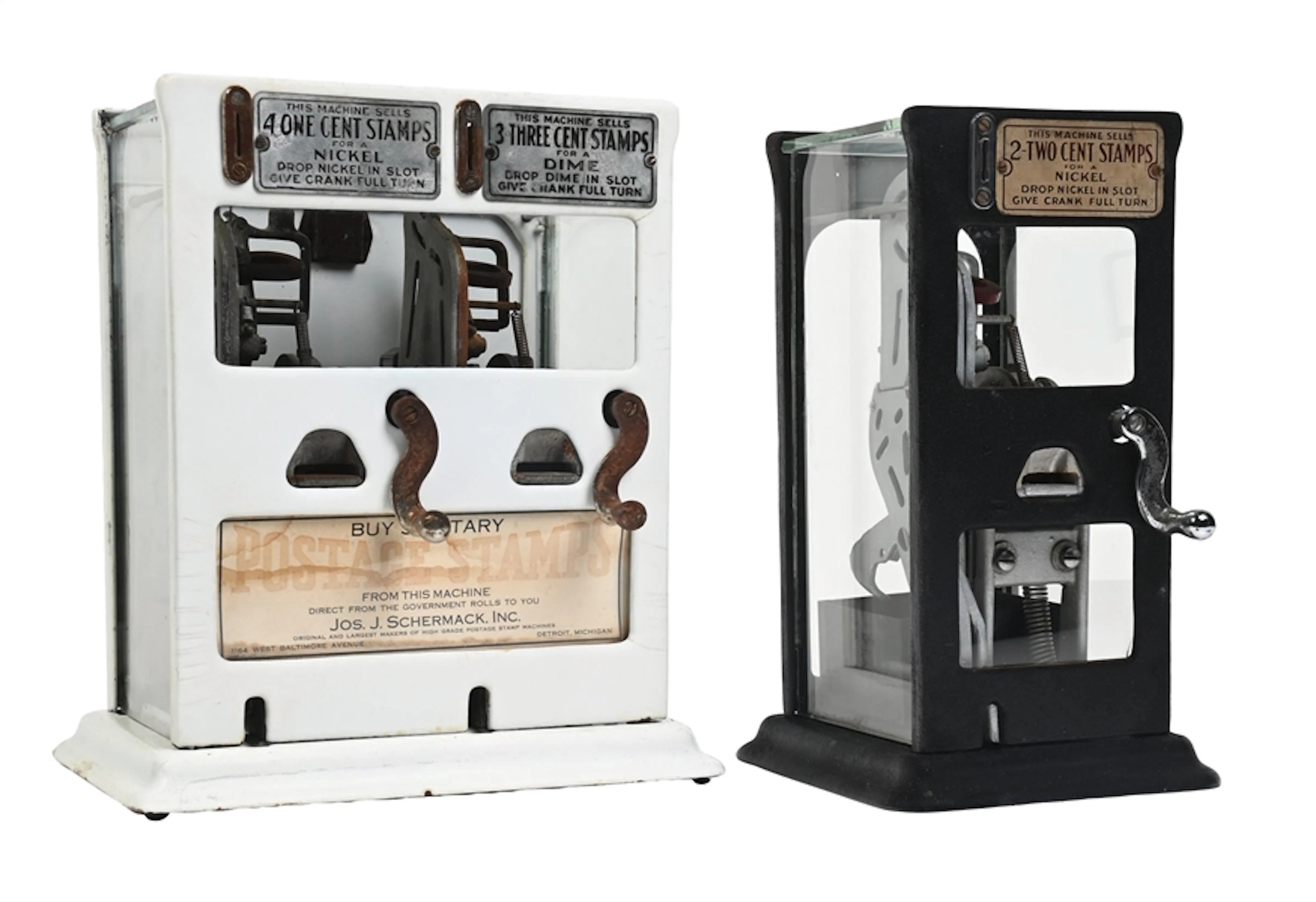 PAIR OF POSTAGE STAMP VENDING MACHINES