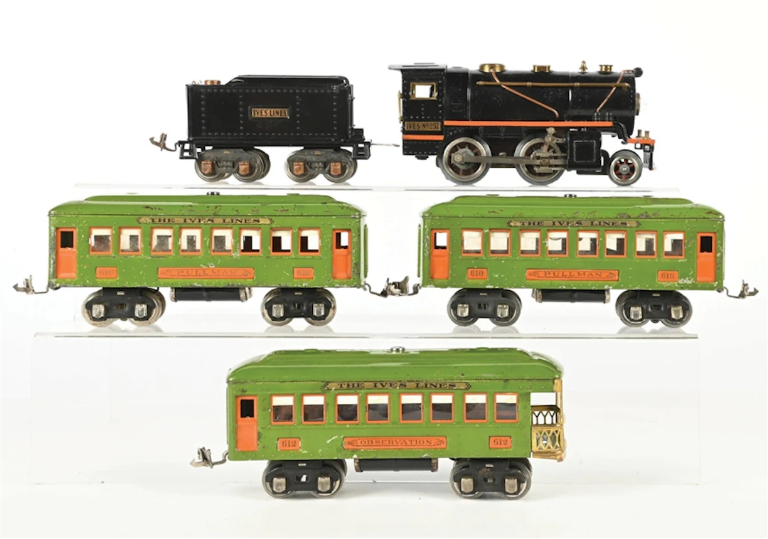 IVES PREWAR O. GAUGE NO. 257 STEAM LOCOMOTIVE PASSENGER SET