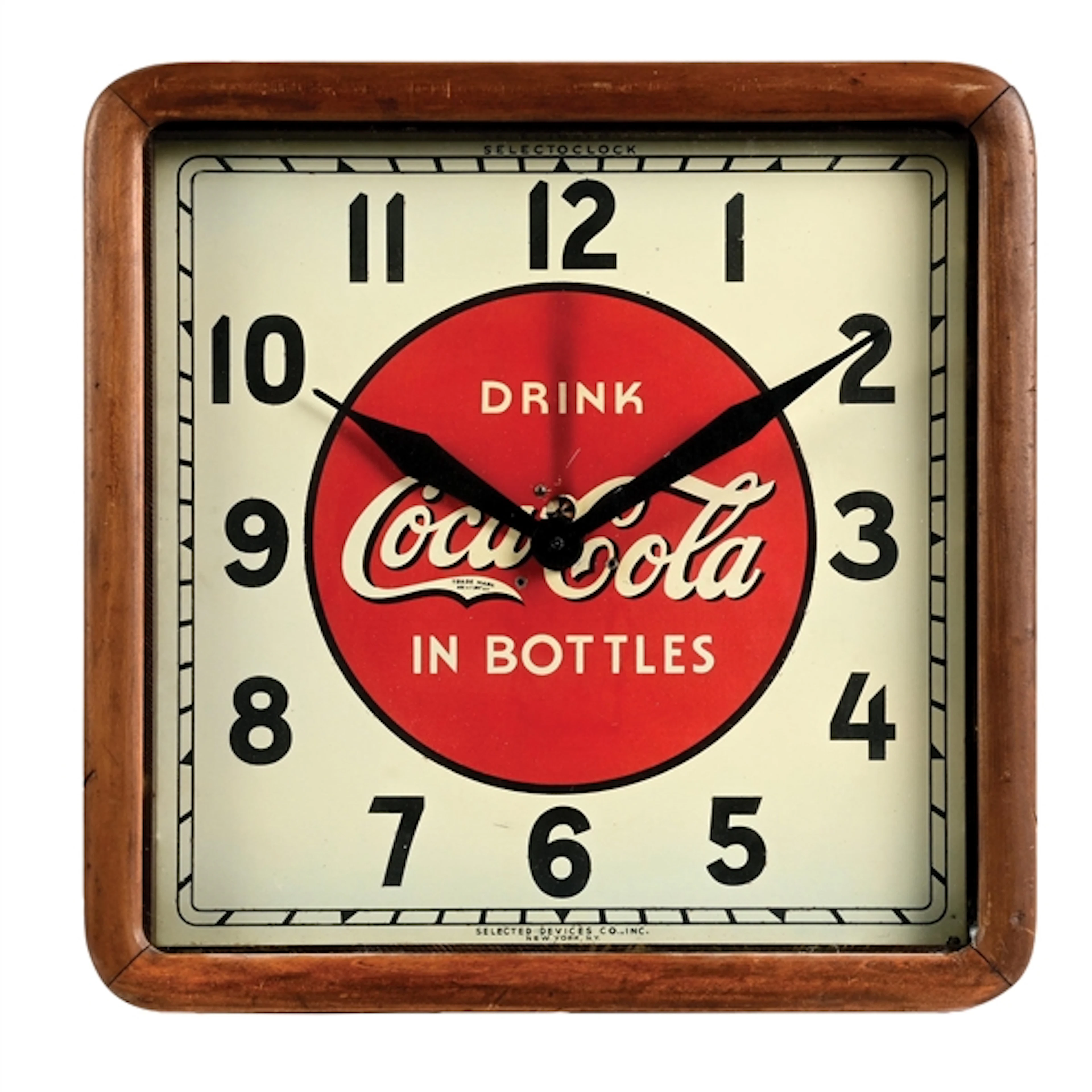 WOODEN COCA-COLA ADVERTISING CLOCK