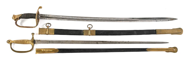 LOT OF 2: US CIVIL WAR M1850 FOOT OFFICER AND M1840 MUSICIAN SWORDS