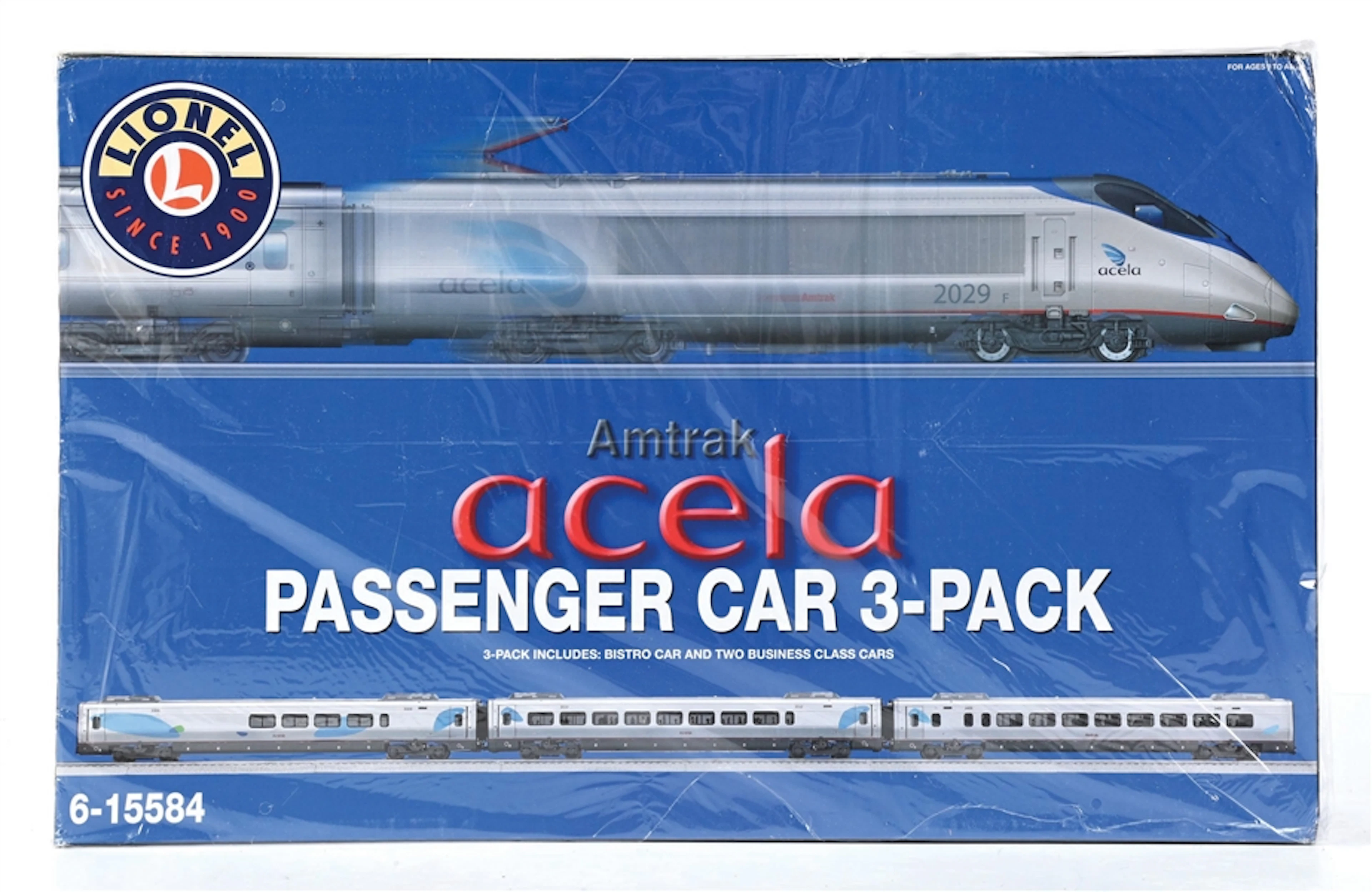 LIONEL O-GA. NO. 6-15584 AMTRAK ACELA SM. PASSENGER CAR 3-PACK