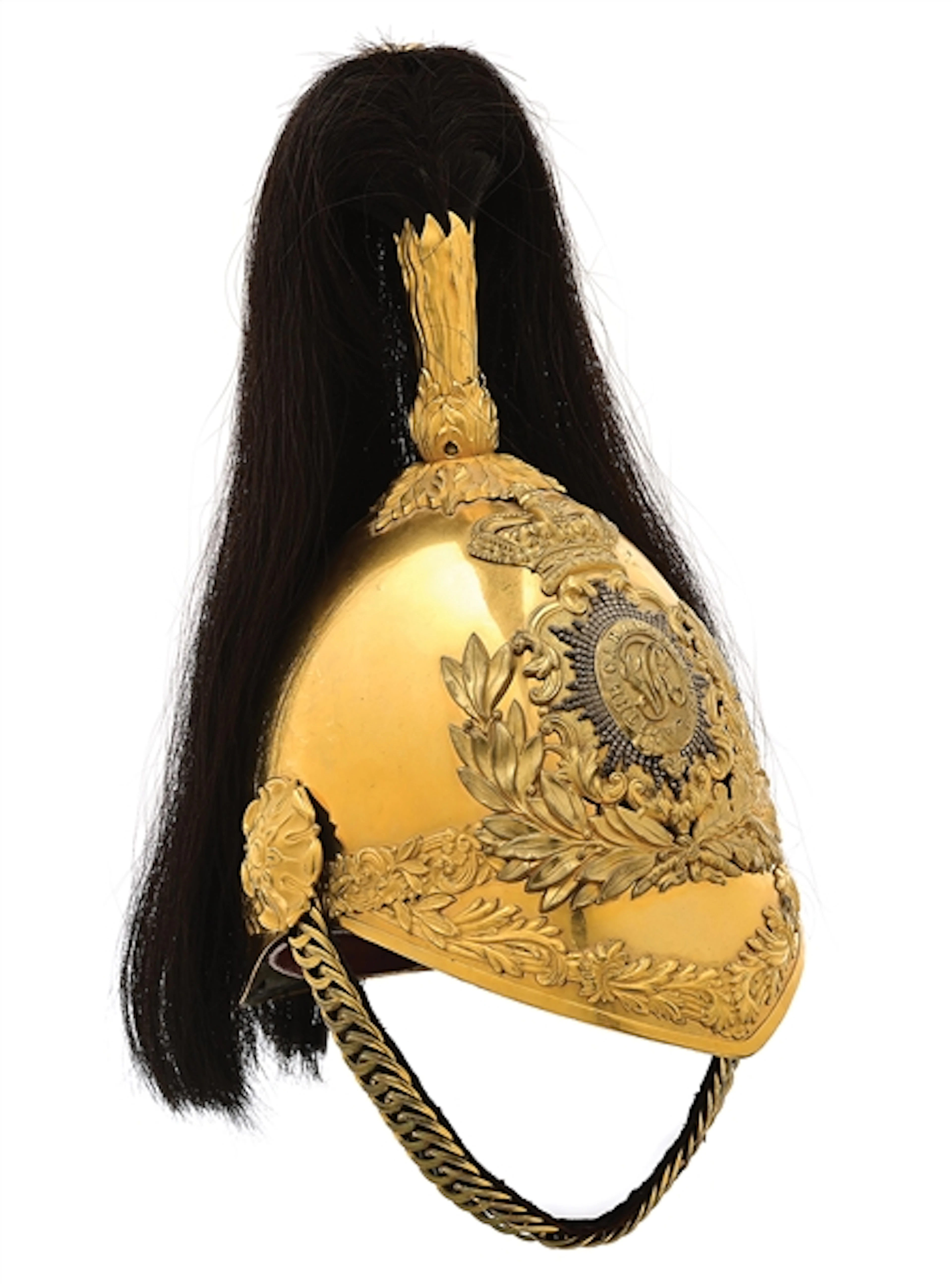 BRITISH 6TH CARABINERS DRAGOON GUARD 1847 PATTERN OFFICER'S HELMET.