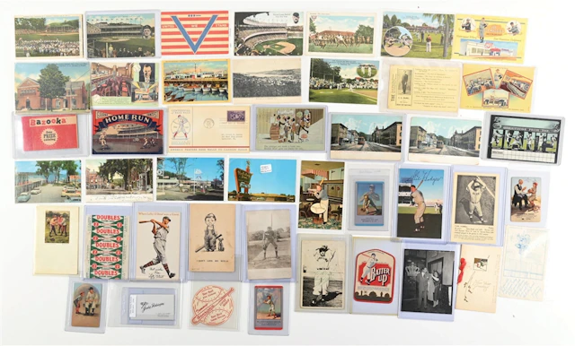 LARGE LOT OF BASEBALL PHOTO CARDS, POSTCARDS, ADVERTISING CARDS, TRADING
