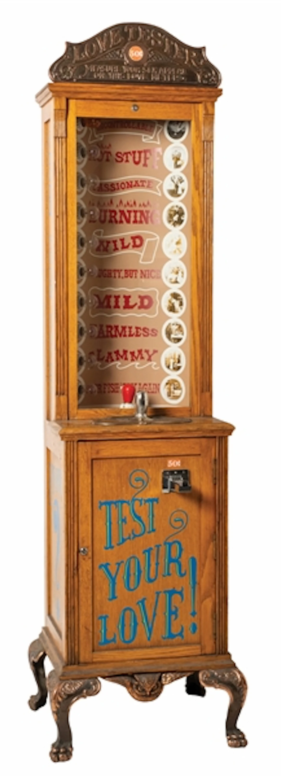 50¢ "LOVE TESTER" WITH MARQUEE ARCADE MACHINE