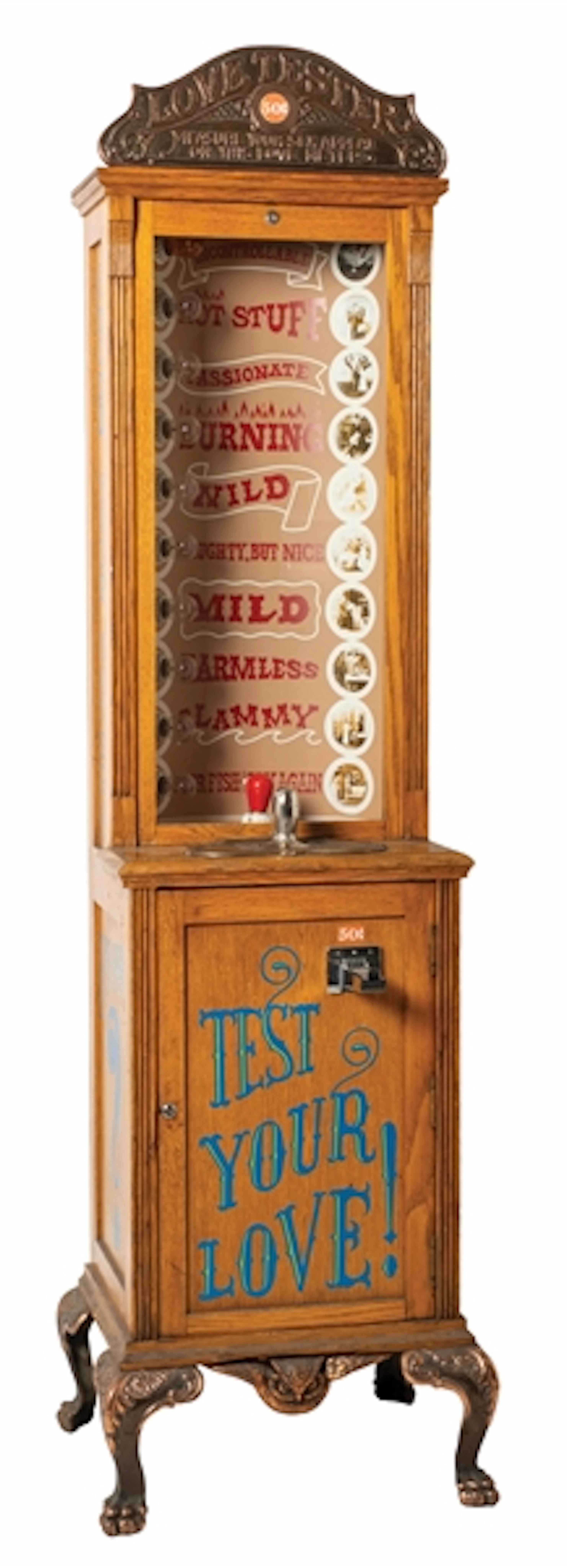 50¢ "LOVE TESTER" WITH MARQUEE ARCADE MACHINE