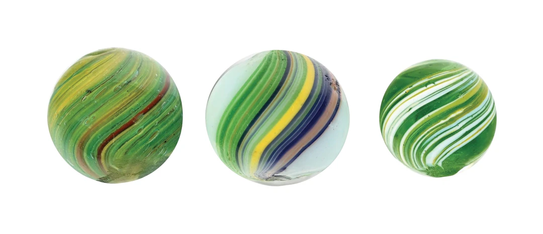 LOT OF 3: HANDMADE MARBLES