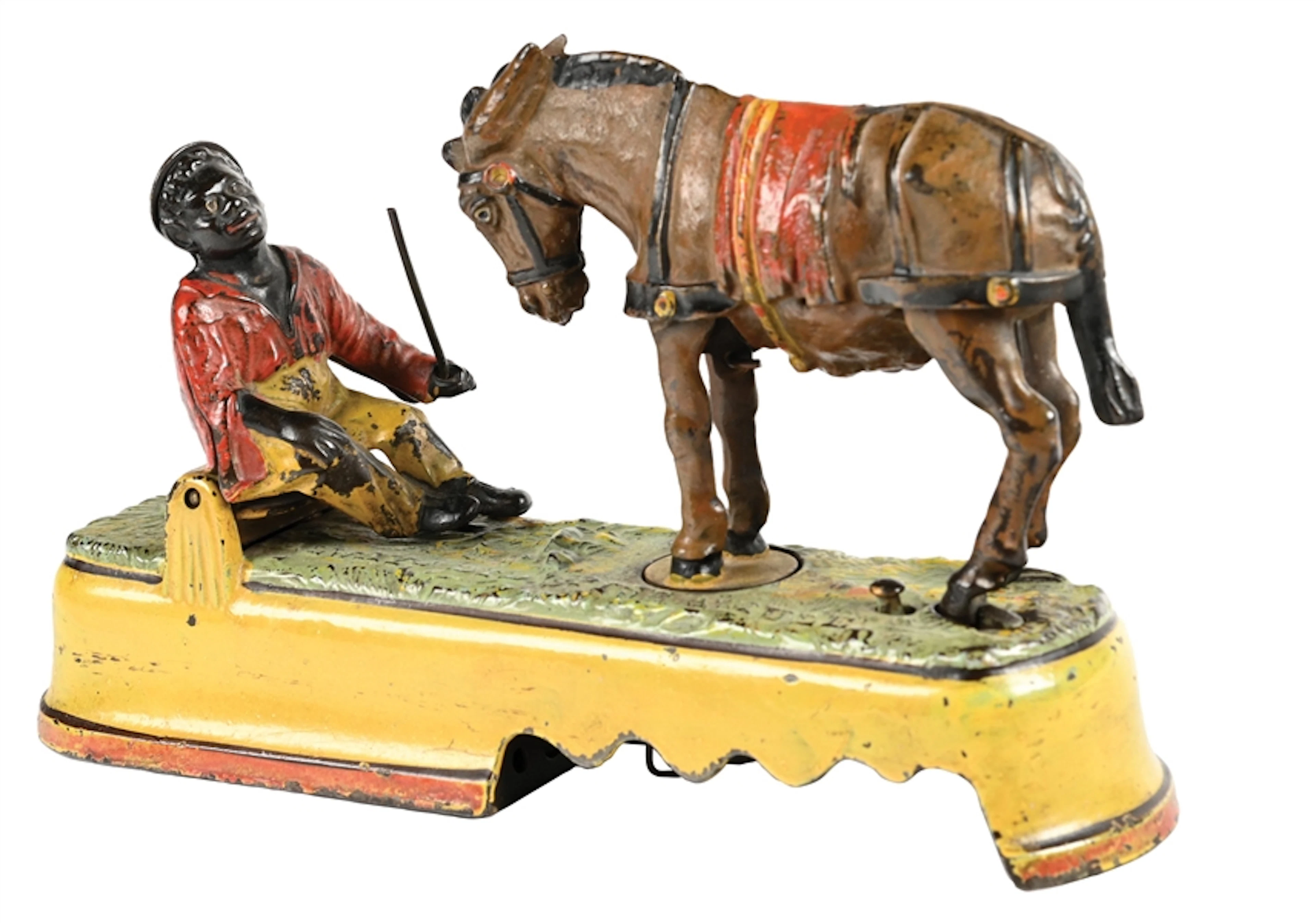 J. & E. STEVENS CO. I ALWAYS DID 'SPISE A MULE CAST IRON MECHANICAL BANK