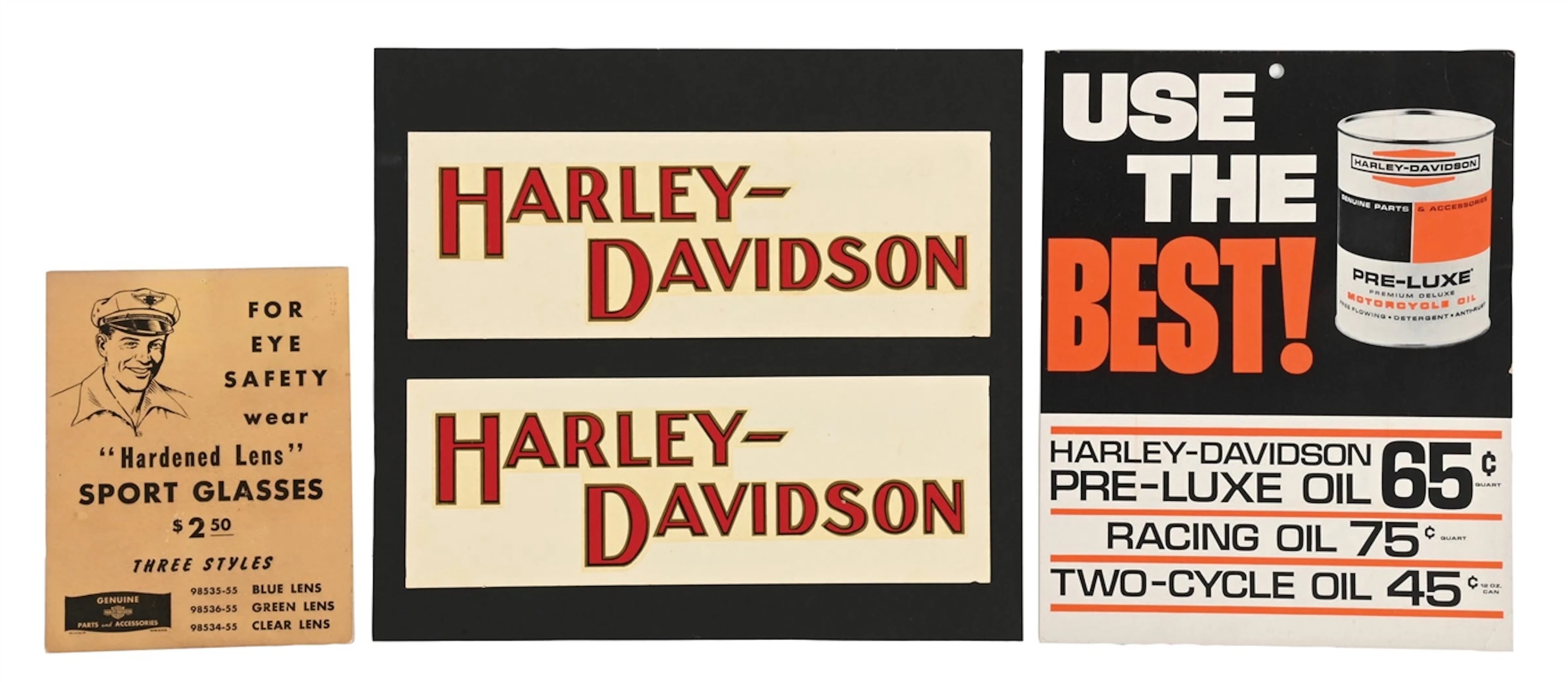 COLLECTION OF 3: HARLEY DAVIDSON DECALS & EPHEMERA