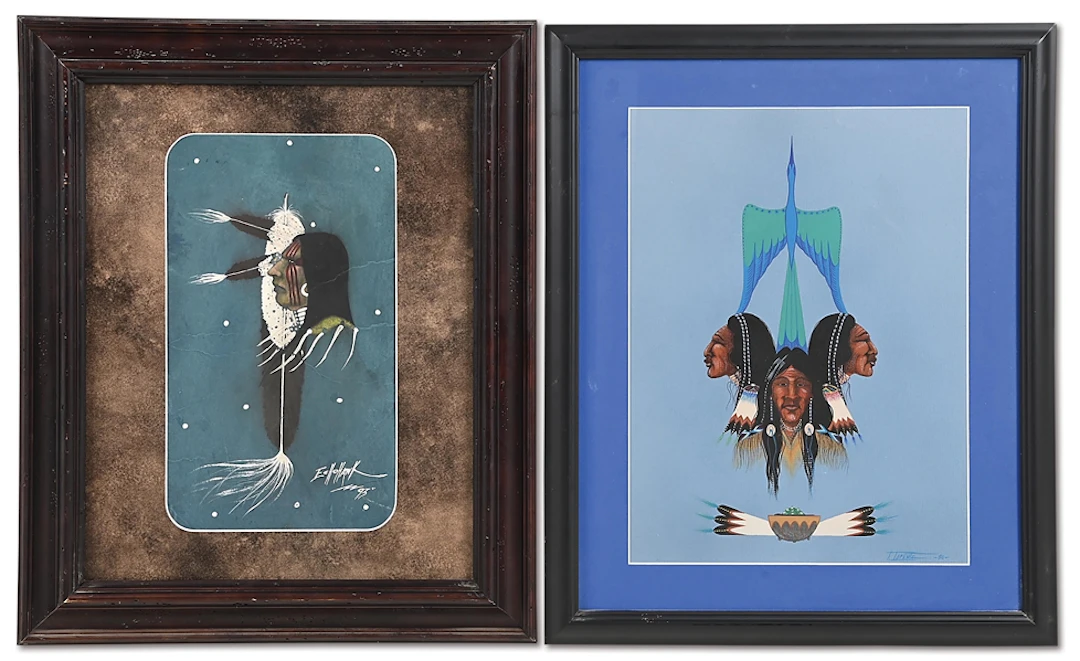 LOT OF 2: NATIVE AMERICAN PAINTINGS
