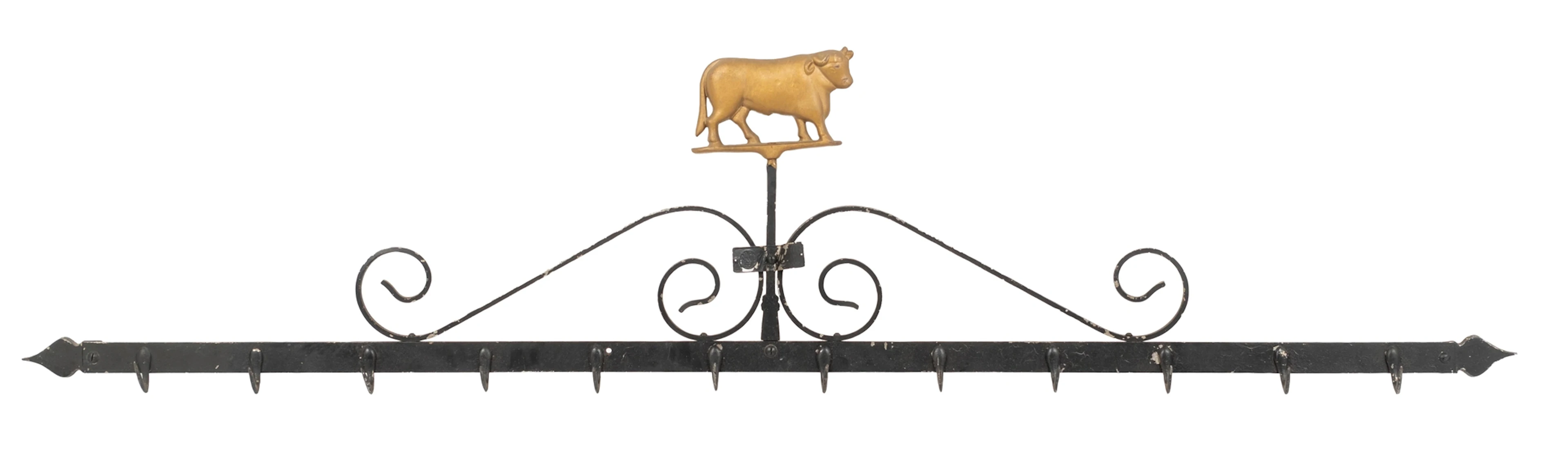 AN ORIGINAL CAST IRON POTS & PANS OR MEAT RACK FROM A RESTAURANT