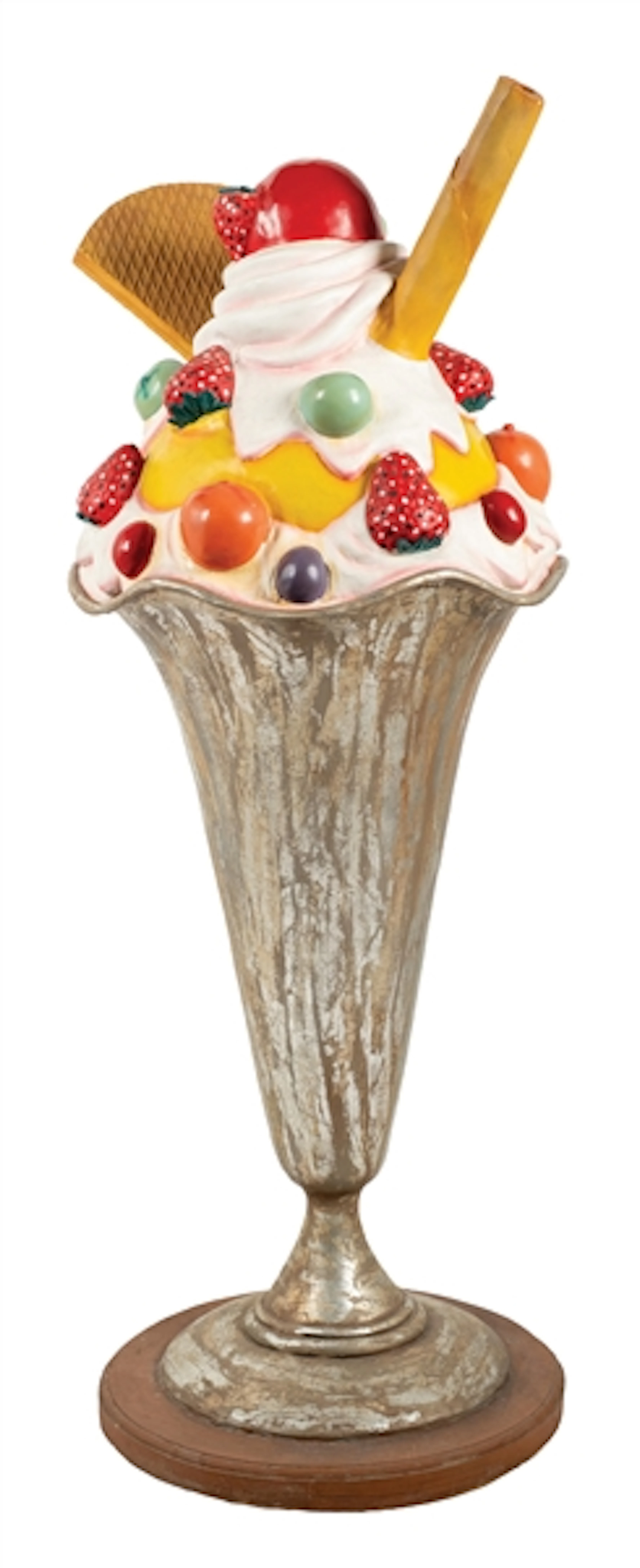 LARGE ICE CREAM SUNDAE FIGURAL STATUE
