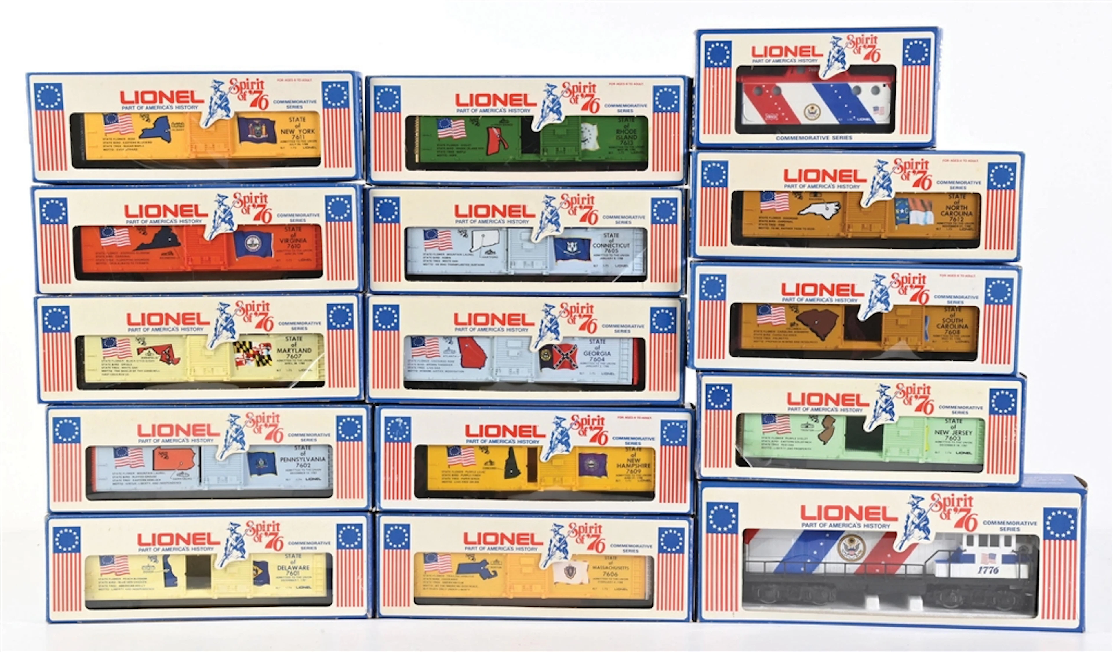 LOT OF 15: LIONEL O-GA. SPIRIT OF '76 SET