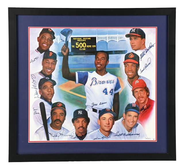 MAJOR LEAGUE BASEBALL 500 HOME RUN CLUB FRAMED AUTOGRAPHED PICTURE