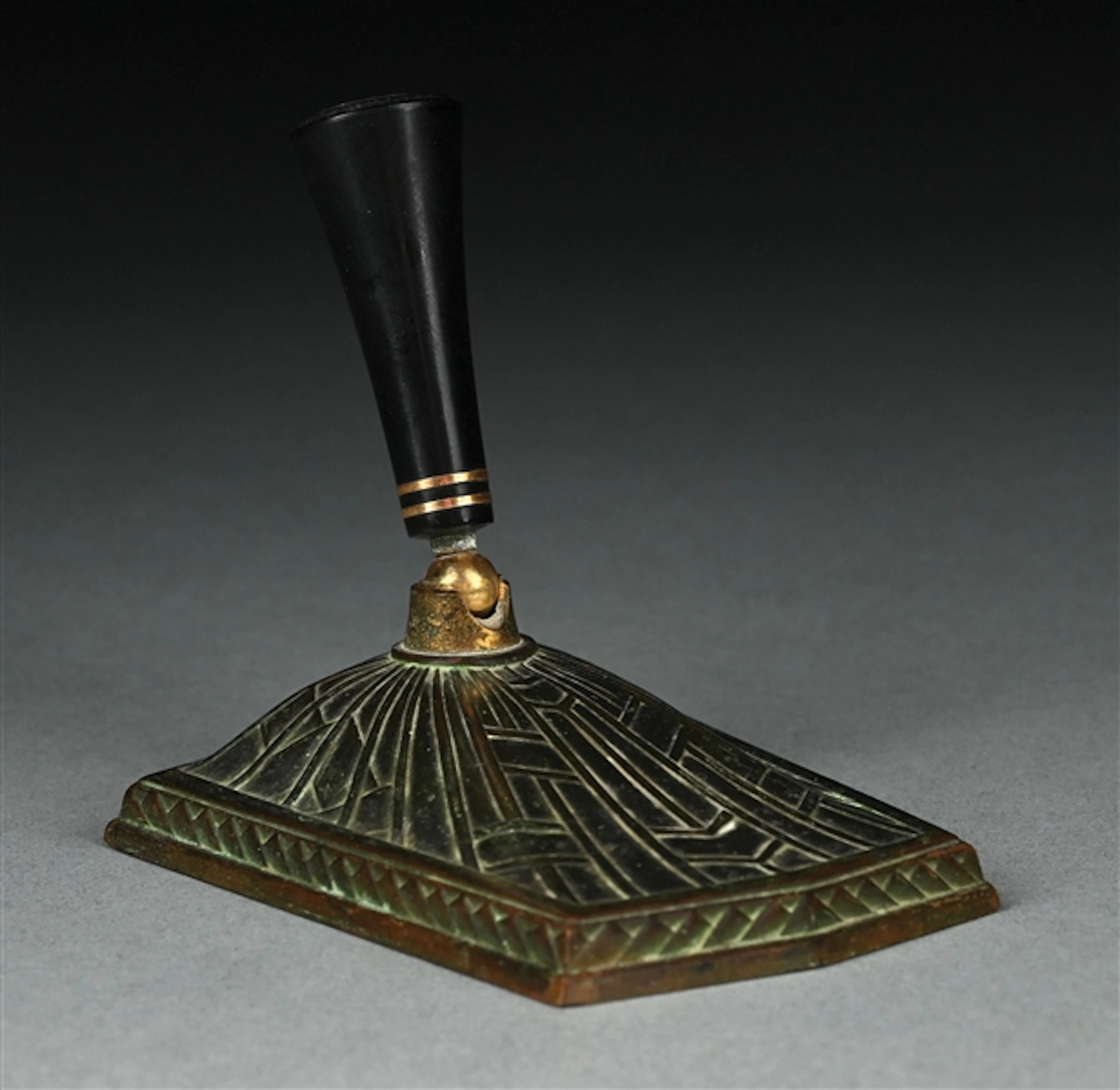 TIFFANY STUDIOS BRONZE ART DECO PEN HOLDER