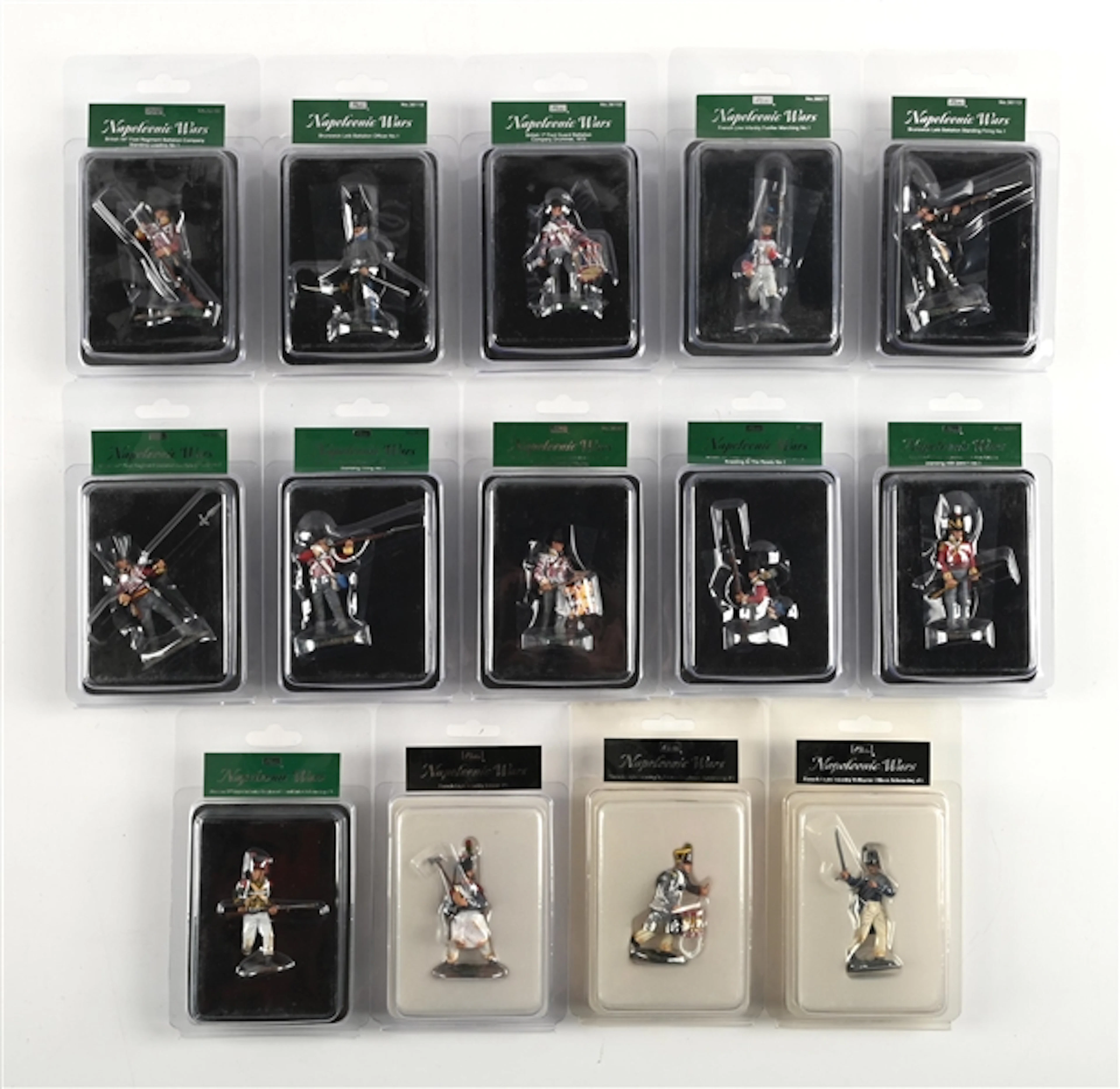 LOT OF 14: INDIVDUALLY PACKED FRENCH & BRITISH NAPOLEONIC FIGURES