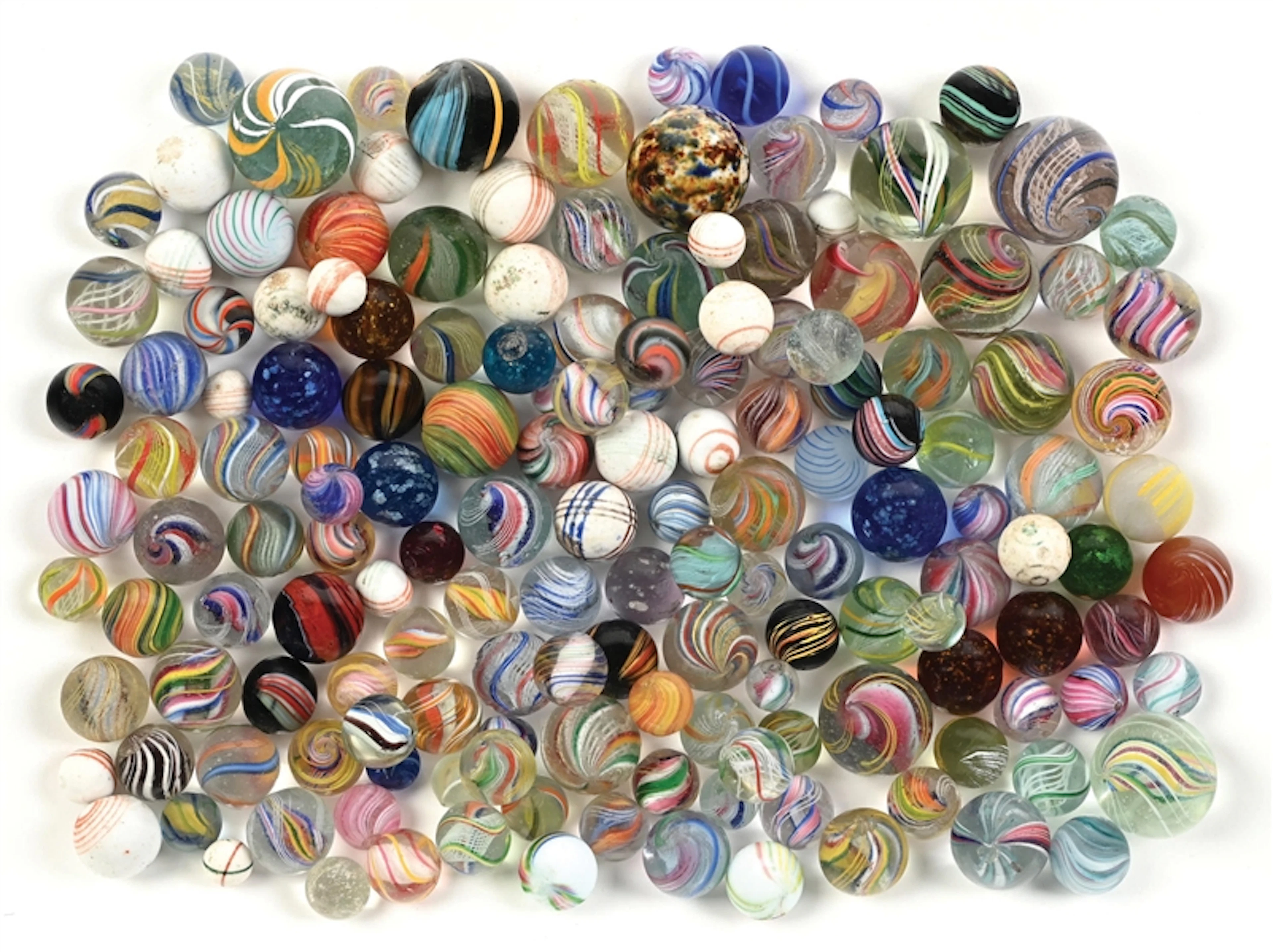 LARGE LOT OF HANDMADE MARBLES
