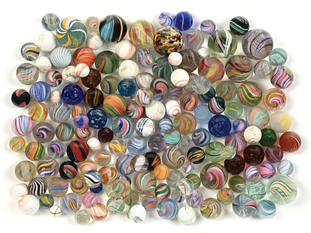 LARGE LOT OF HANDMADE MARBLES