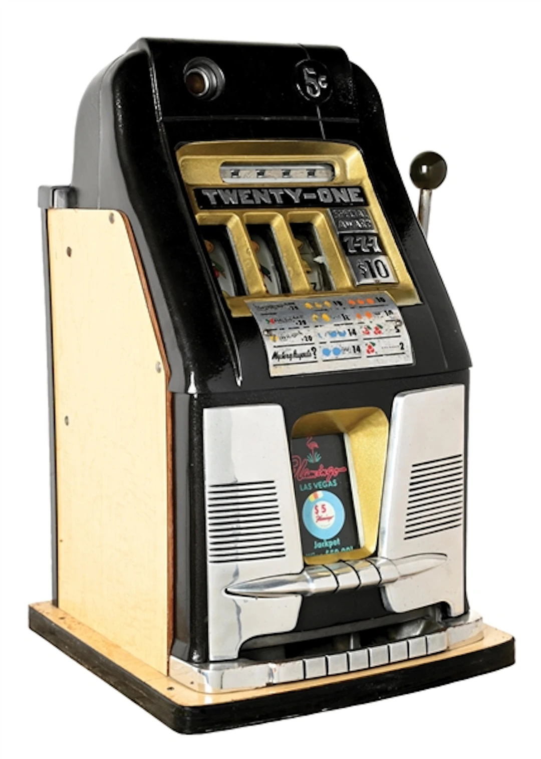 5¢ MILLS NOVELTY CO. TWENTY-ONE HIGH TOP SLOT MACHINE
