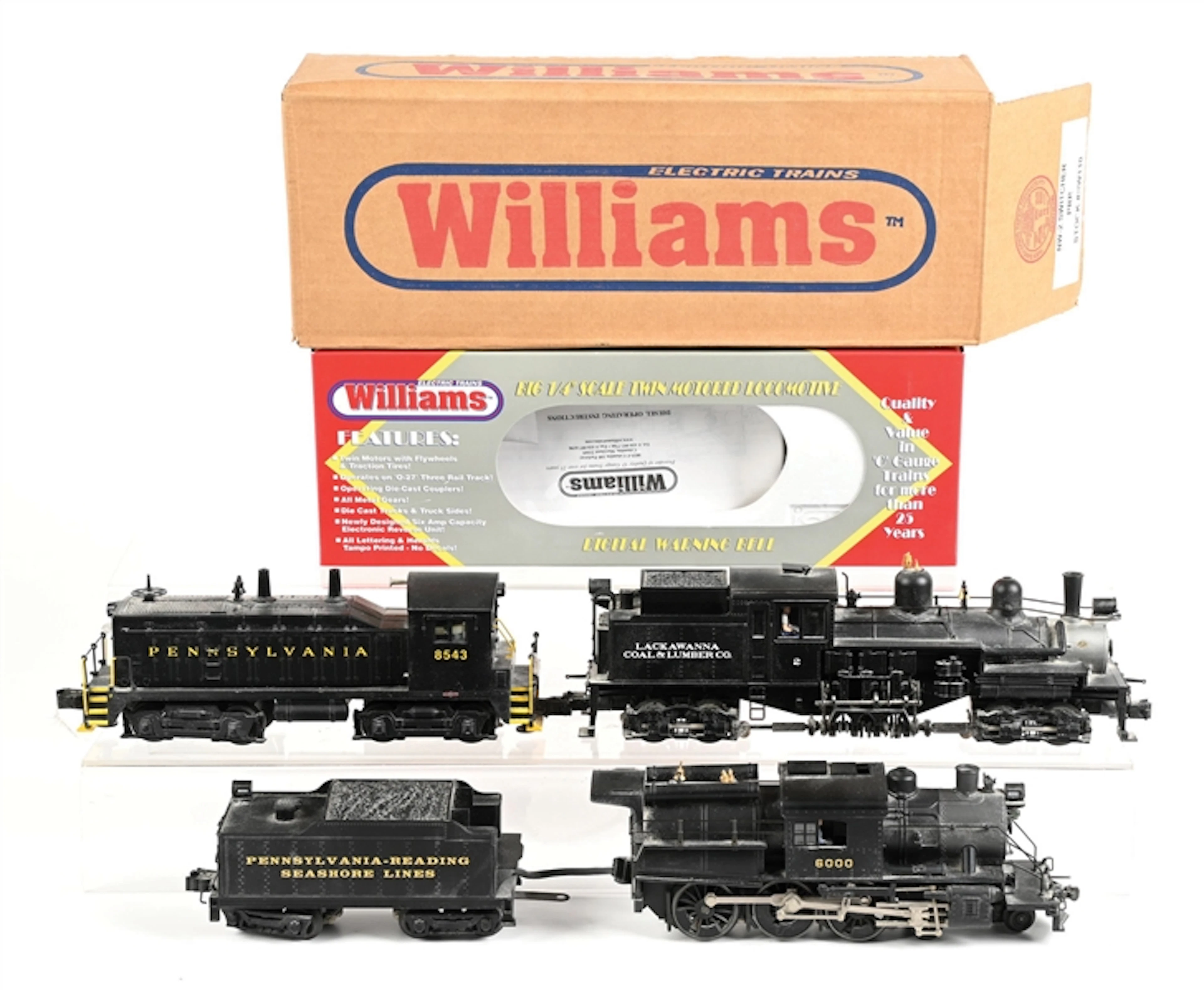 LOT OF 3: VARIOUS 0-GA. STEAM & DIESEL LOCOMOTIVES