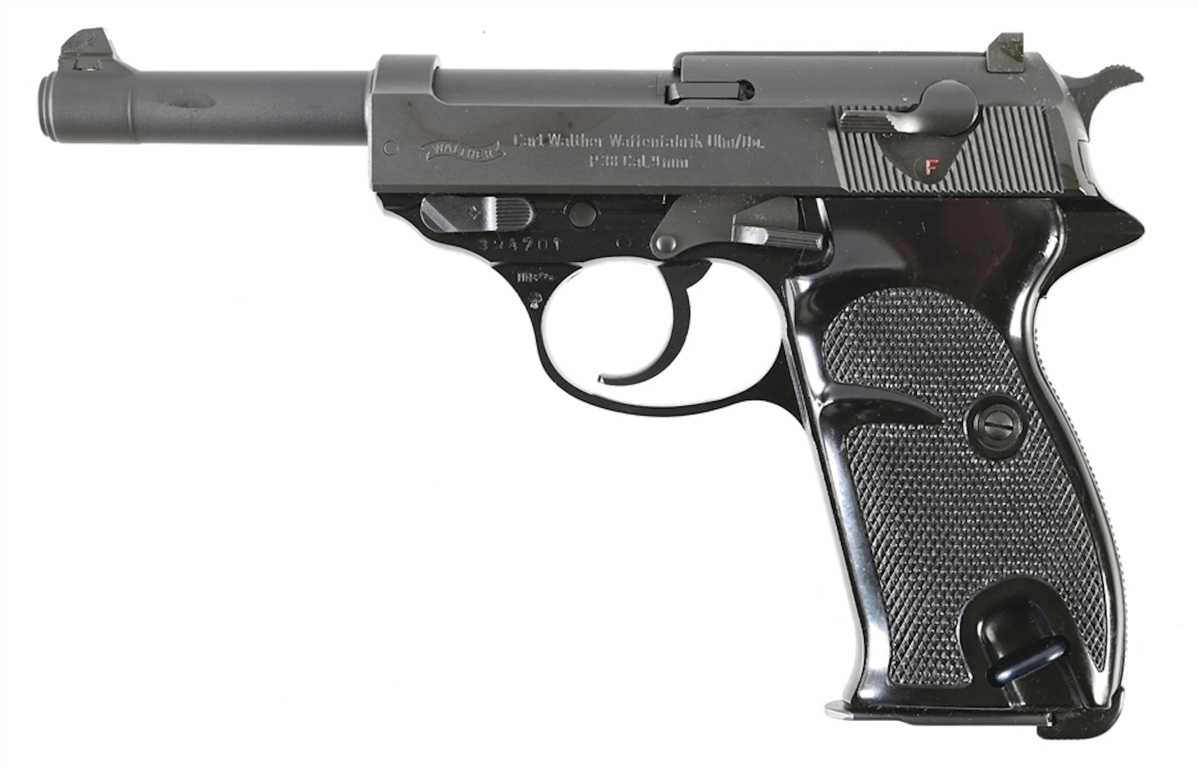 (M) INTERARMS GERMAN LIGHT WEIGHT WALTHER P.38 SEMI-AUTOMATIC PISTOL WITH BOX.