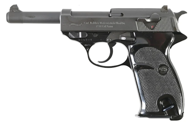 (M) INTERARMS GERMAN LIGHT WEIGHT WALTHER P.38 SEMI-AUTOMATIC PISTOL WITH BOX.