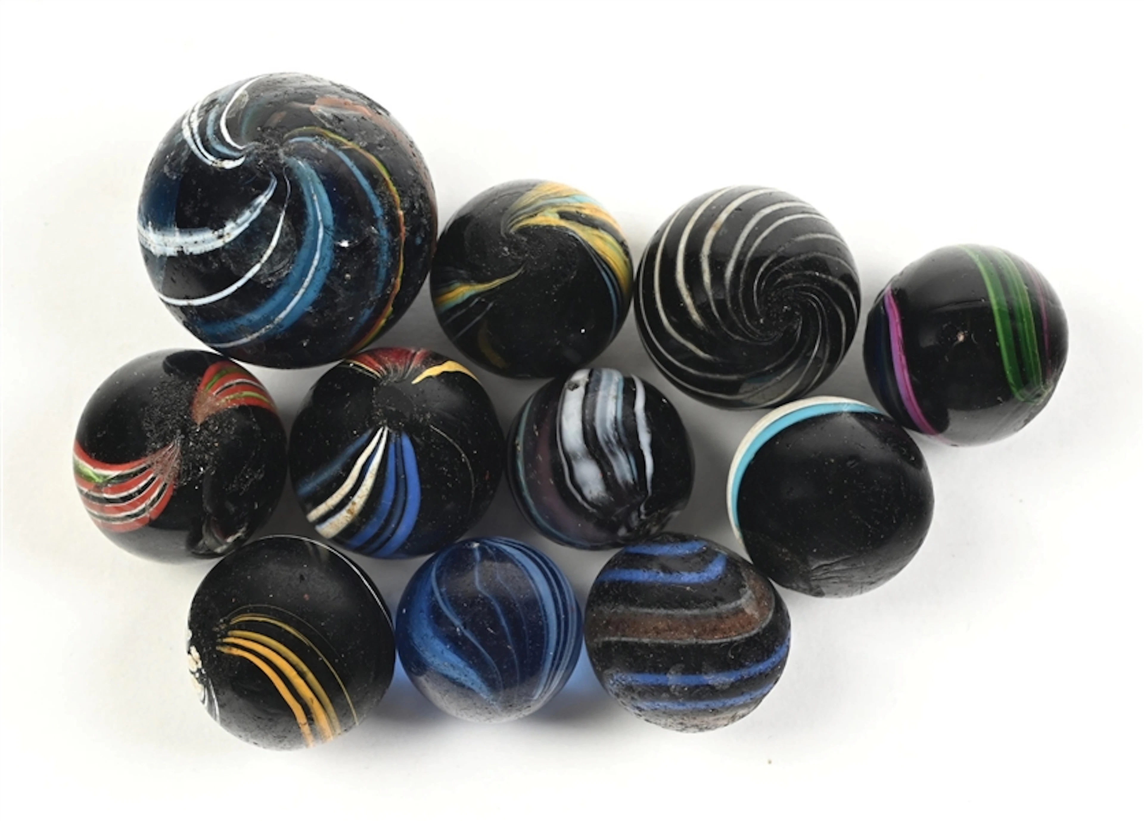 LOT OF 11: HANDMADE MARBLES