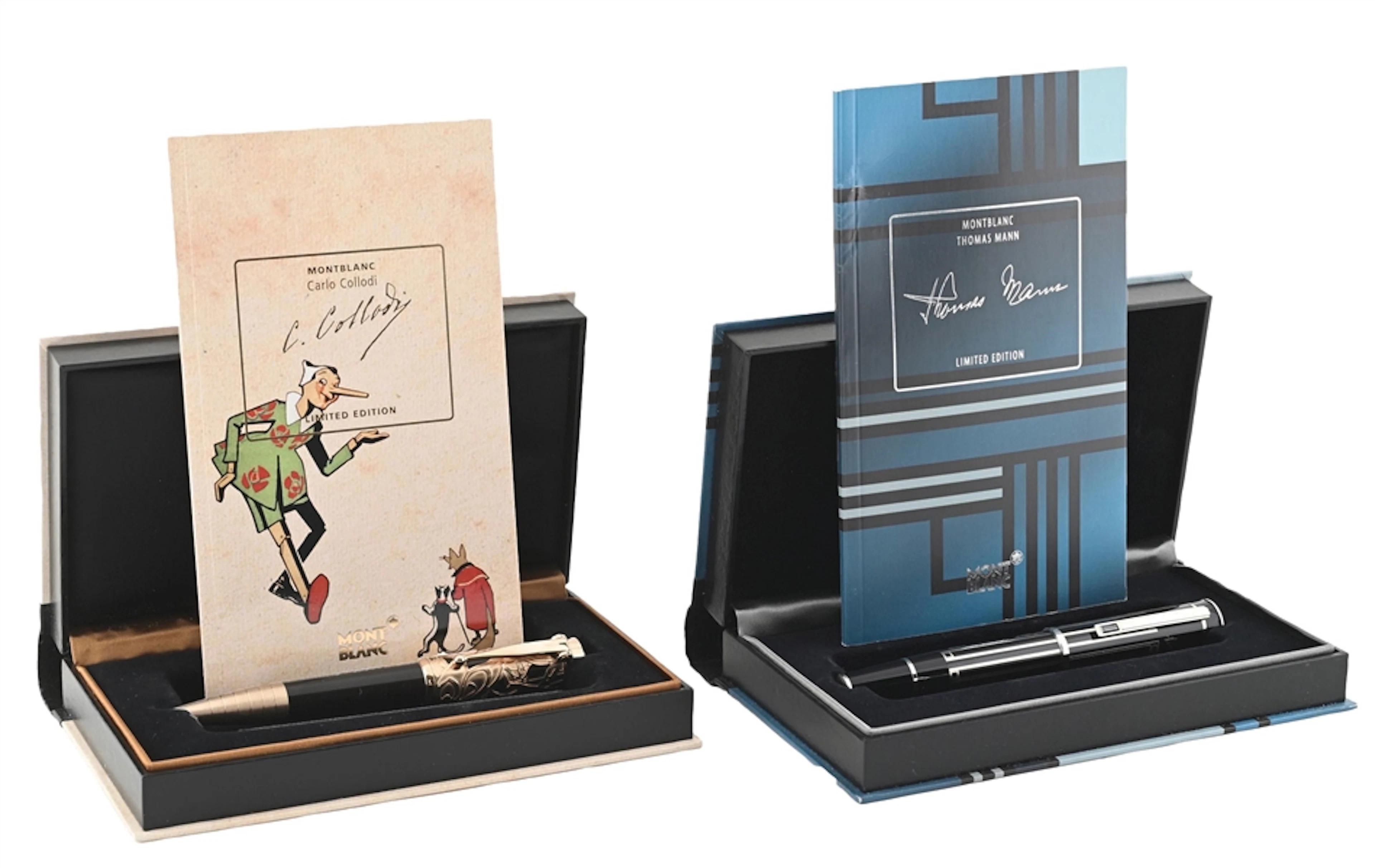 LOT OF 2: MONTBLANC WRITERS EDITION THOMAS MANN & CARLO COLLODI PENS