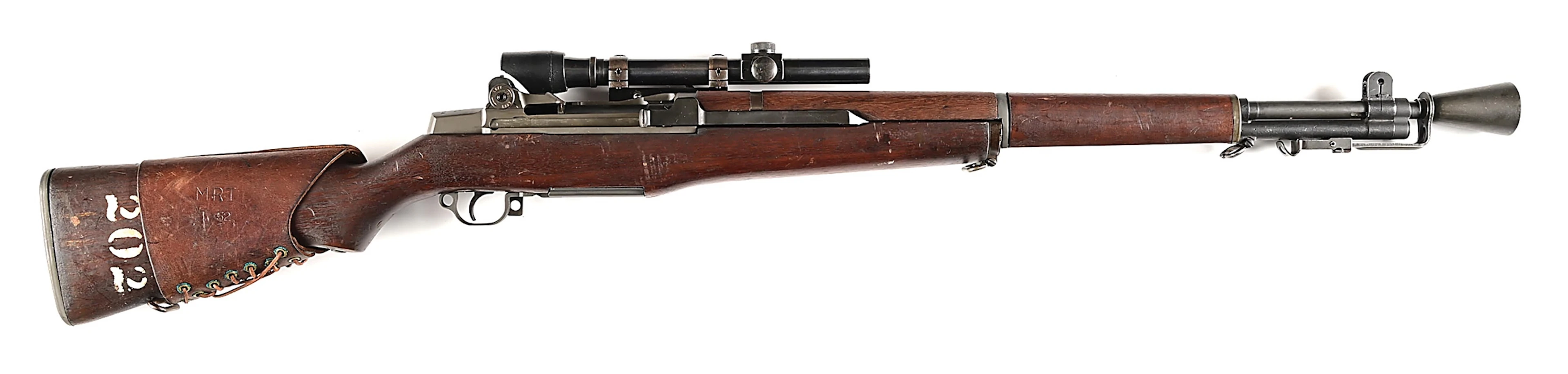 (C) DOCUMENTED SPRINGFIELD M1C GARAND SEMI-AUTOMATIC SNIPER RIFLE.