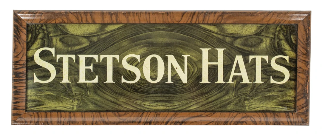 FRAMED TIN STETSON HATS SIGN