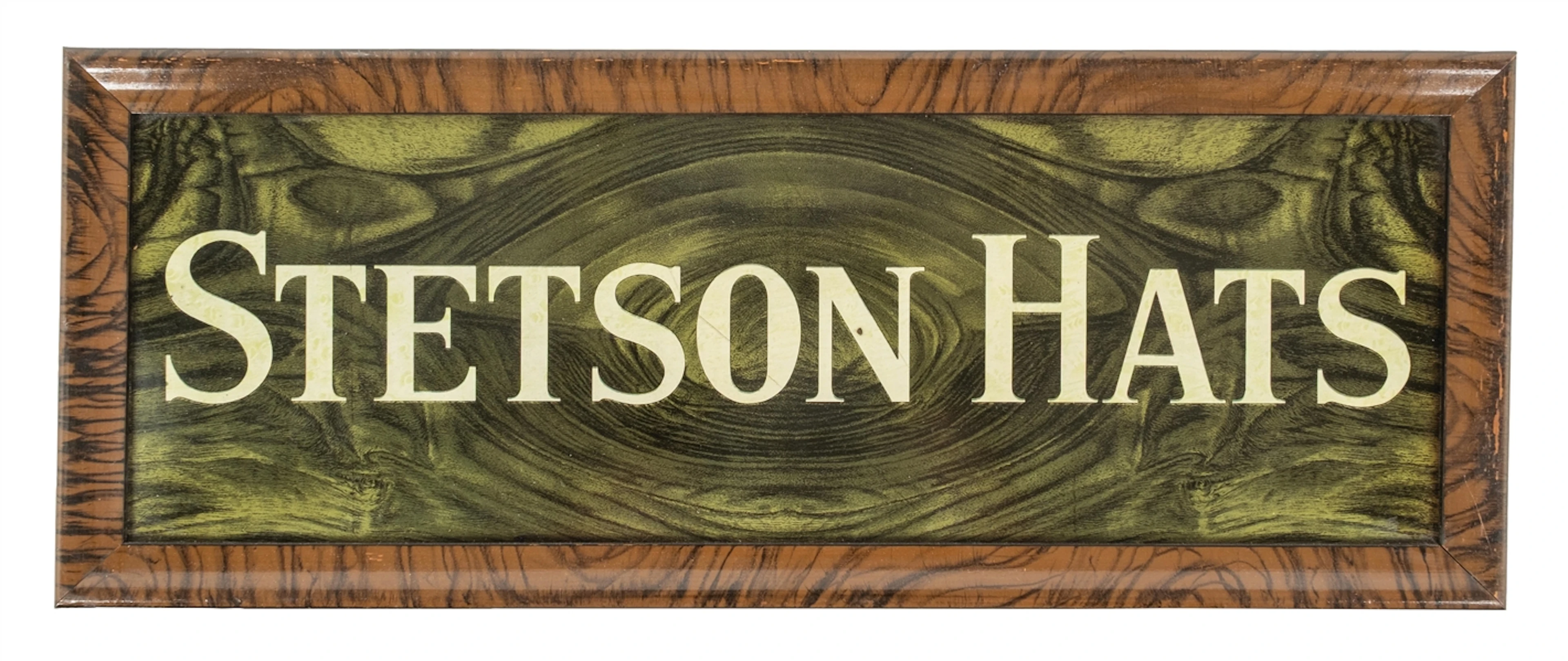 FRAMED TIN STETSON HATS SIGN