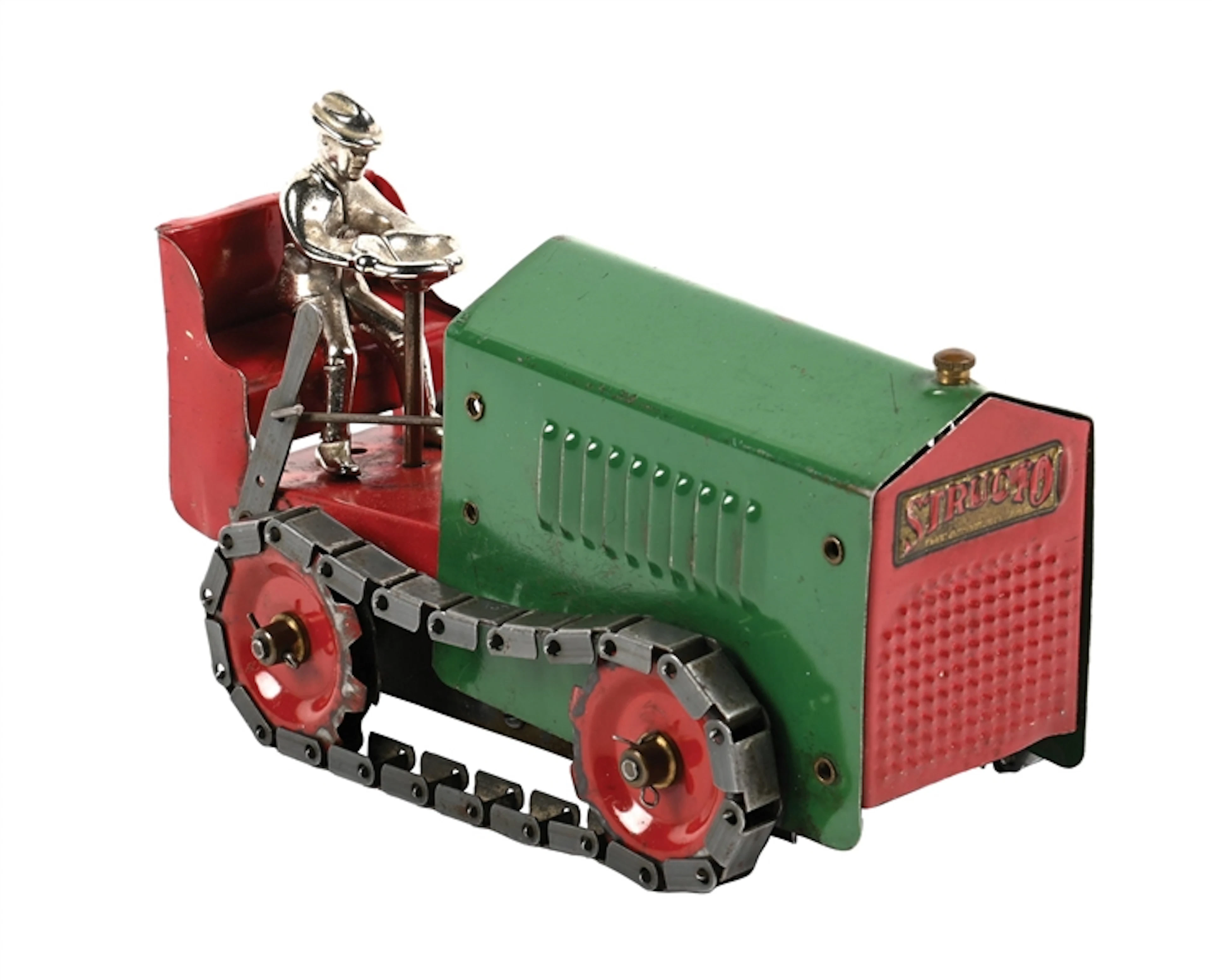 STRUCTO PRESSED STEEL WIND-UP TOY TRACTOR