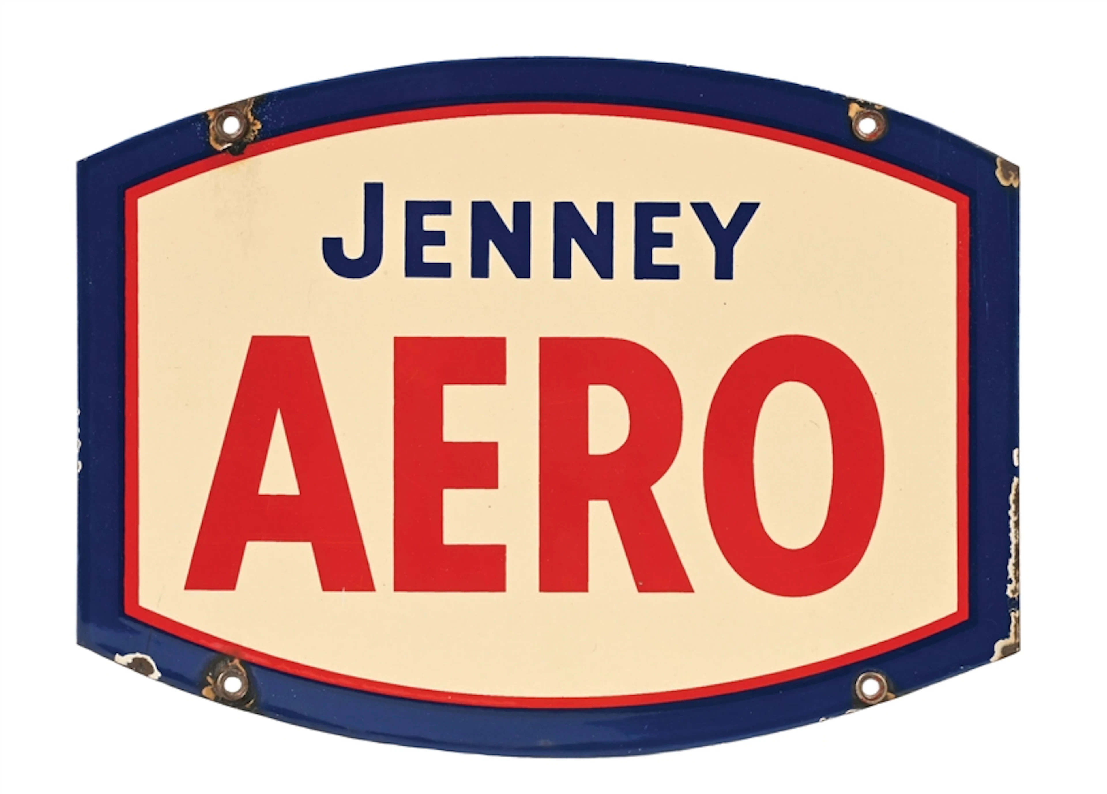 JENNEY AERO GASOLINE PORCELAIN PUMP PLATE SIGN