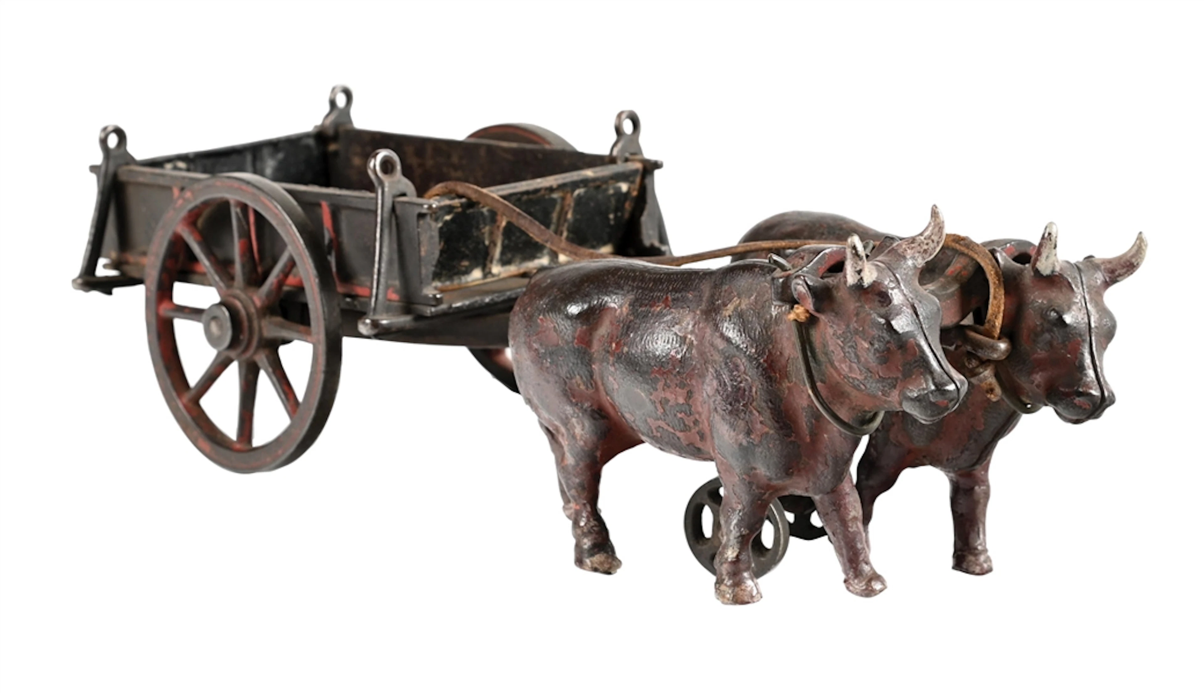 WELKER & CROSBY CAST IRON OX CART