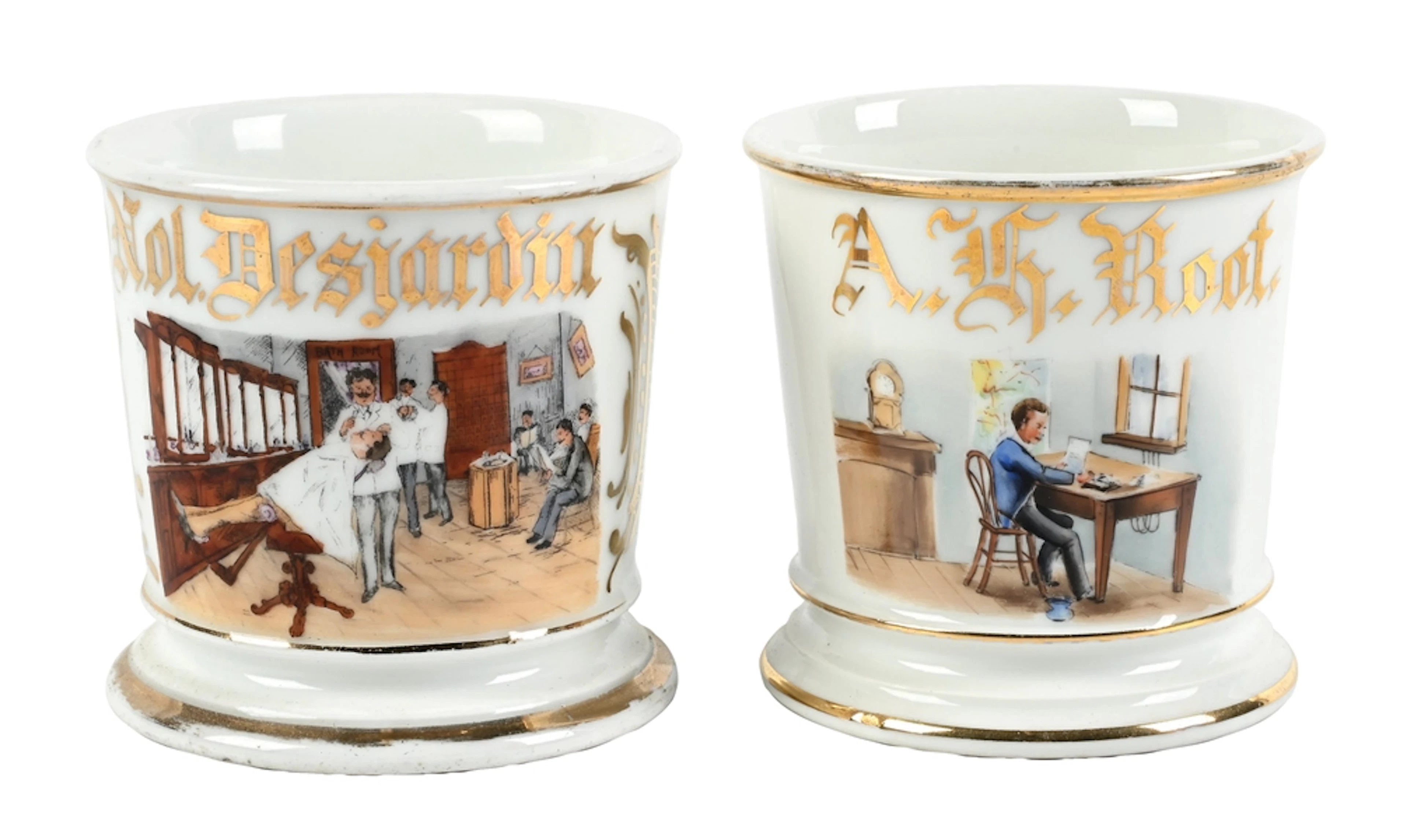 LOT OF 2: SHAVING MUGS
