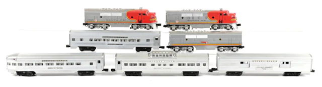 POST-WAR LIONEL O-GA. NO. 2343 SANTA FE F-3 ABA UNIT DIESEL LOCOMOTIVE
