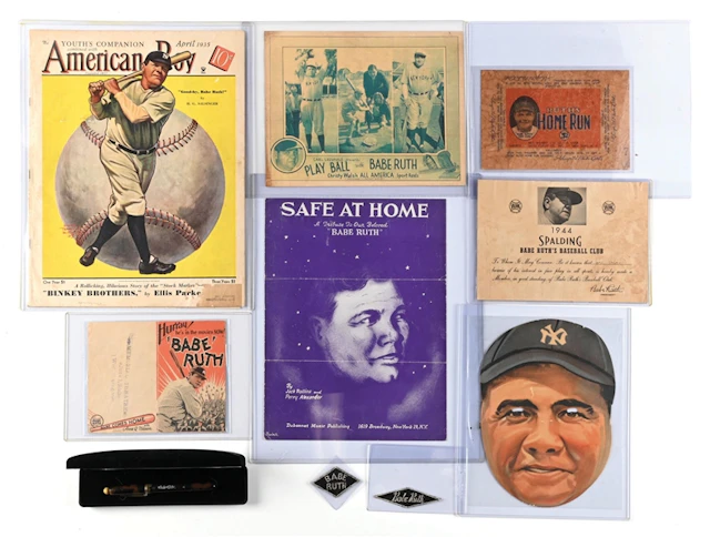 LOT OF 10: BABE RUTH ADVERTISING & EPHEMERA COLLECTION