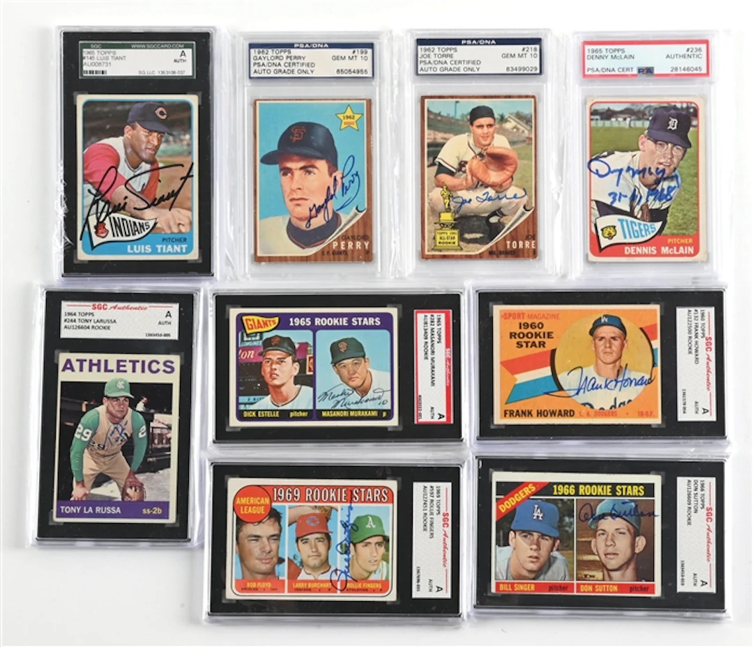 LOT OF 9: PSA AND SGC ENCAPSULATED SIGNED ROOKIES