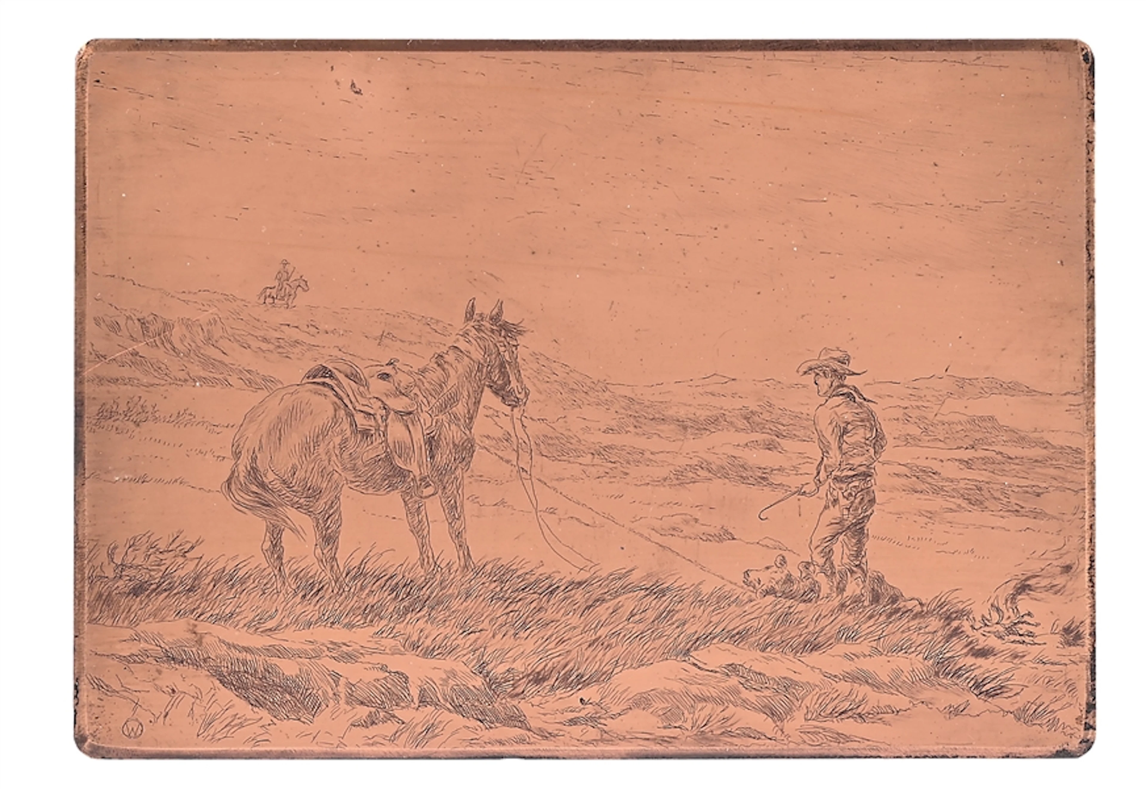 OLAF WIEGHORST COPPER PRINTING PLATE