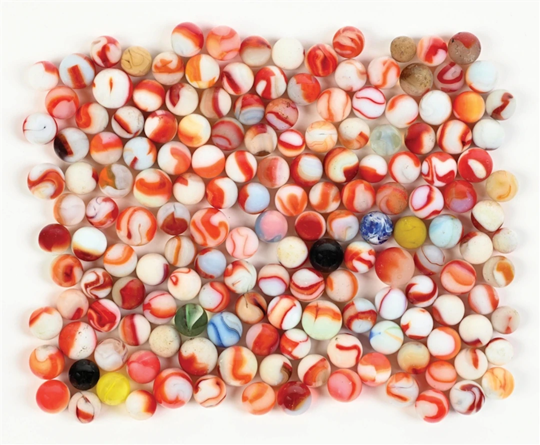LARGE LOT OF MACHINE-MADE MARBLES