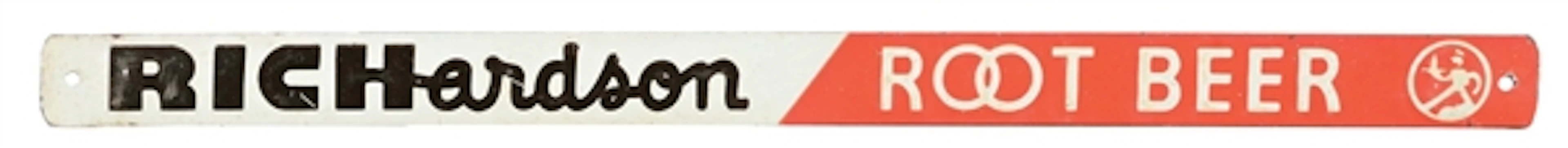 RICHARDSON ROOT BEER EMBOSSED TIN STRIP SIGN