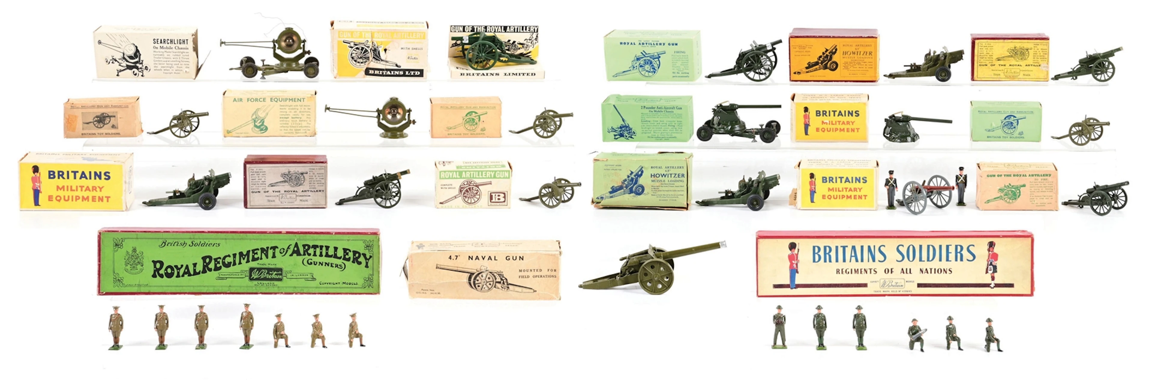 LARGE W. BRITAINS ARTILLERY GROUPING