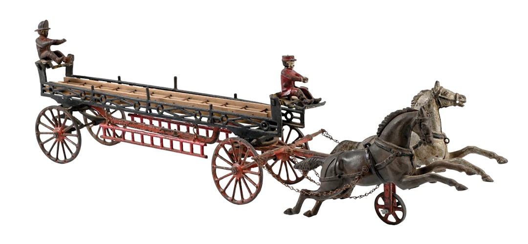 IVES MANUFACTURING CO. “PHOENIX” TWO-HORSE FIRE LADDER WAGON