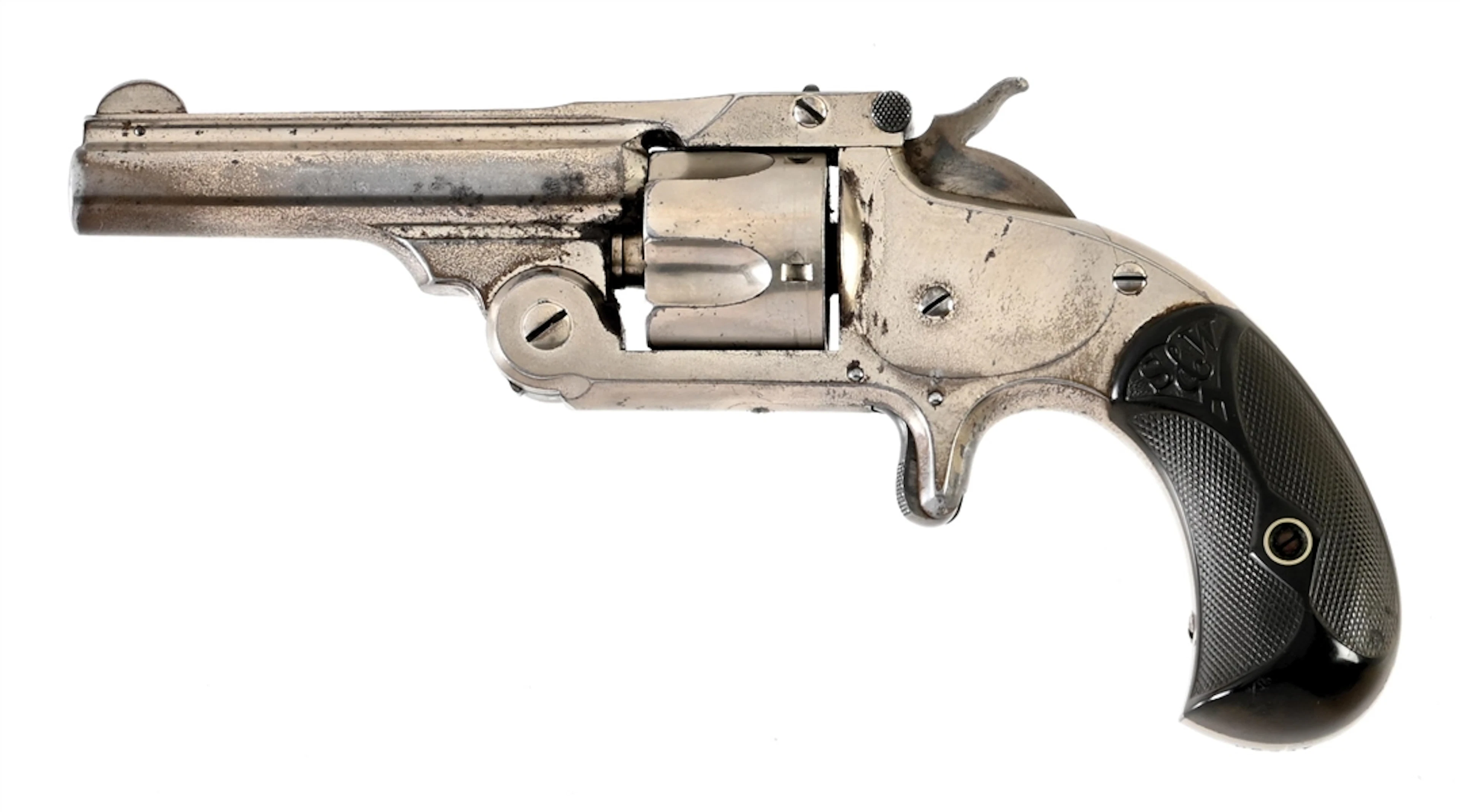 (A) EARLY SMITH & WESSON MODEL 1 - 1/2 .32 RF SINGLE ACTION REVOLVER.