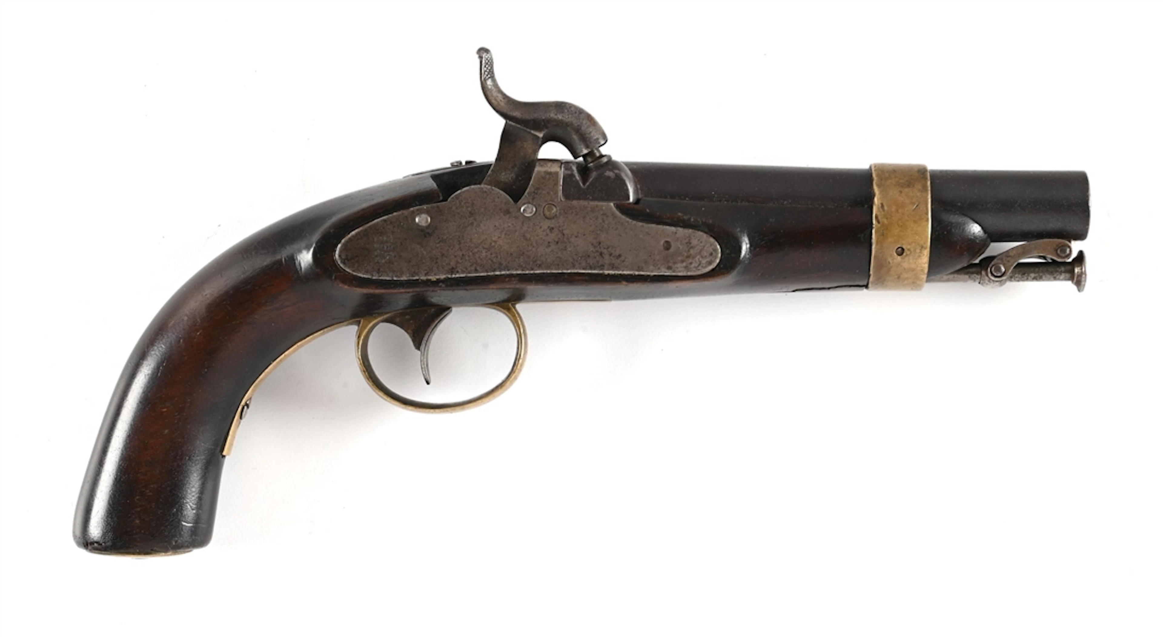 (A) US MODEL 1842 NAVY PERCUSSION PISTOL BY AMES.