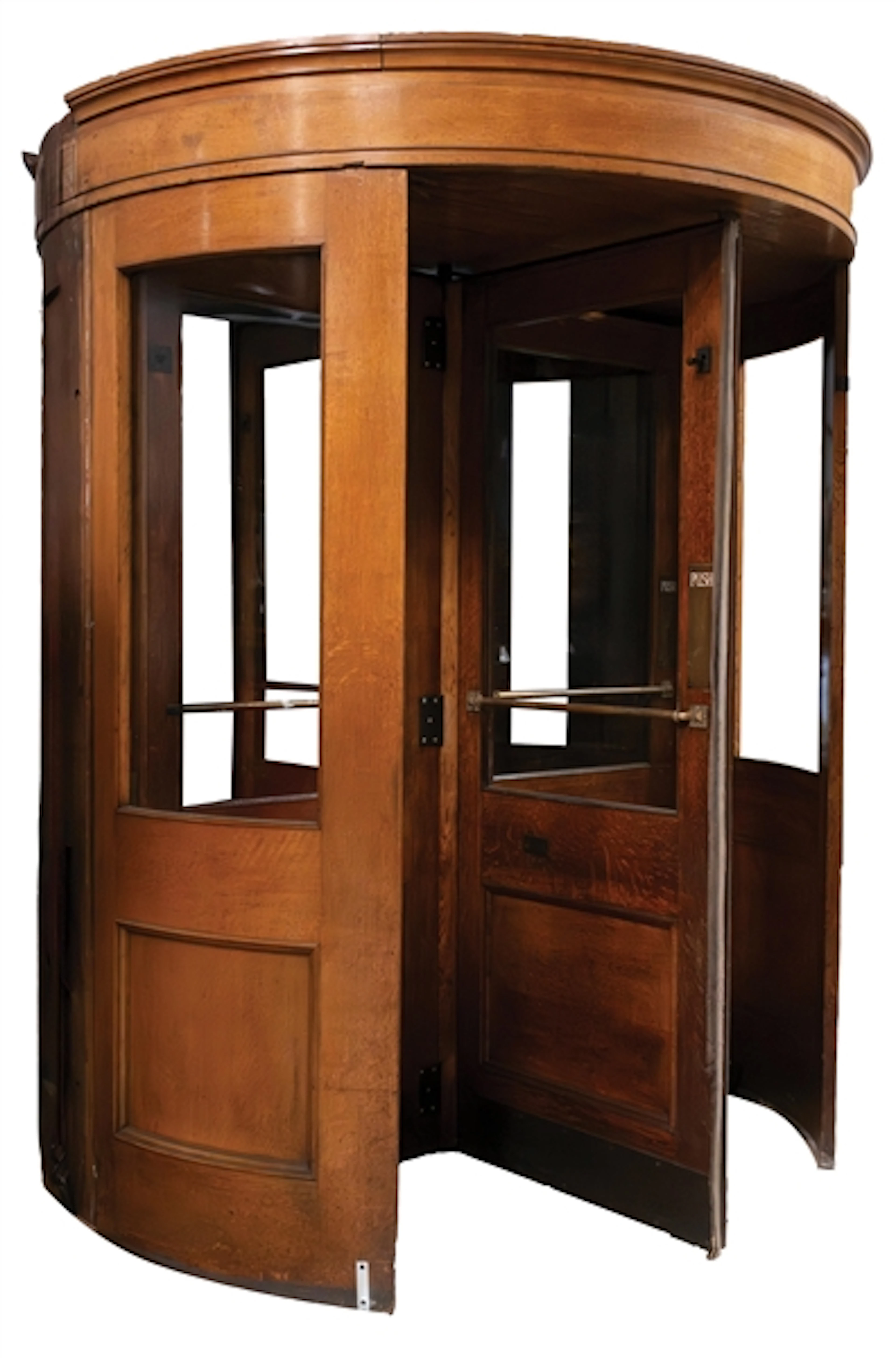ORIGNAL TURN OF THE CENTURY OAK REVOLVING STORE ENTRY DOOR