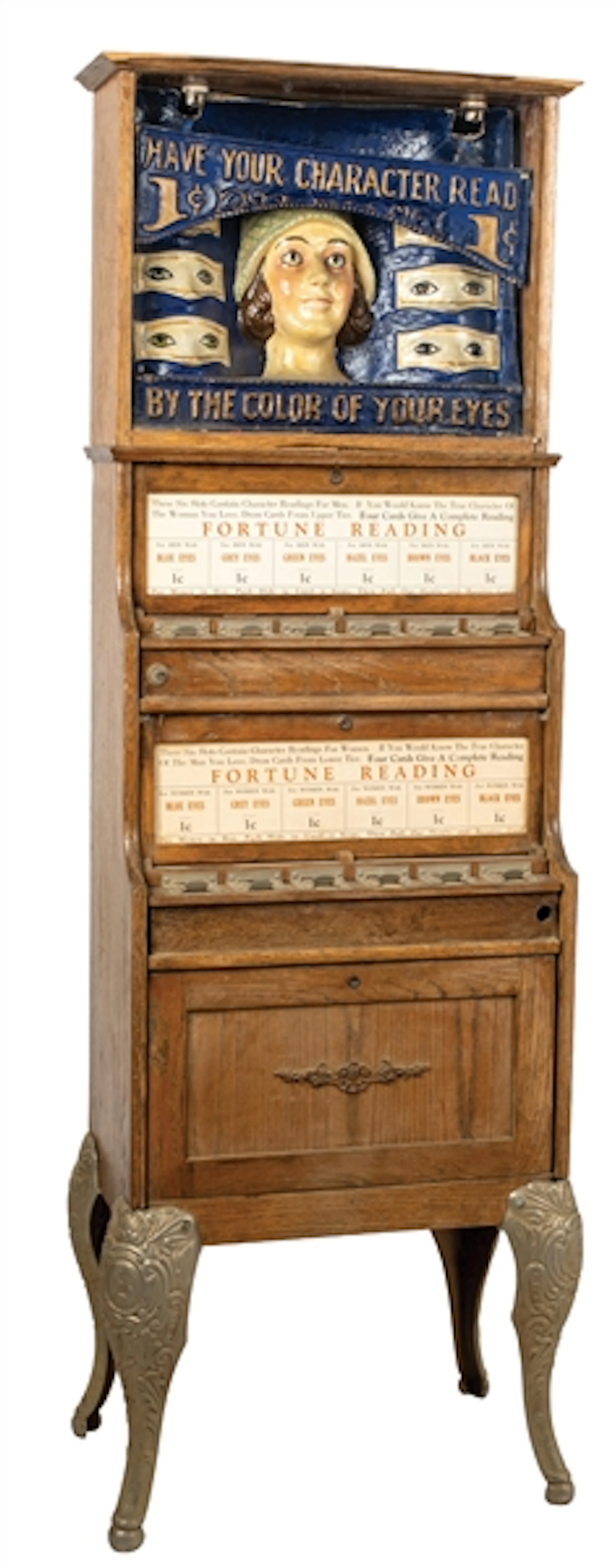 EARLY MILLS NOVELTY CO. FORTUNE CARD ARCADE MACHINE