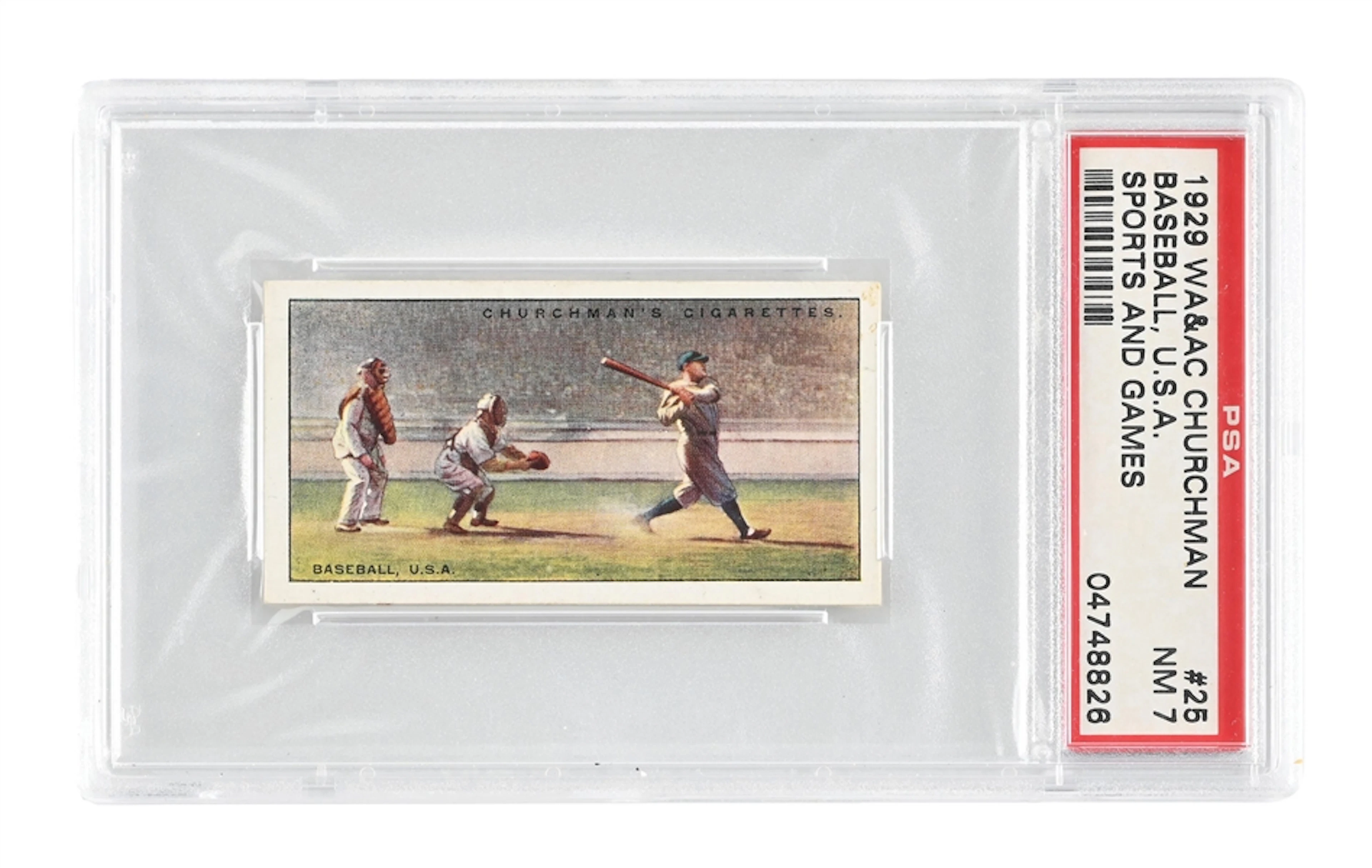 1929 WA&AC CHURCHMAN #25 "BABE RUTH SWINGING" PSA NM 7