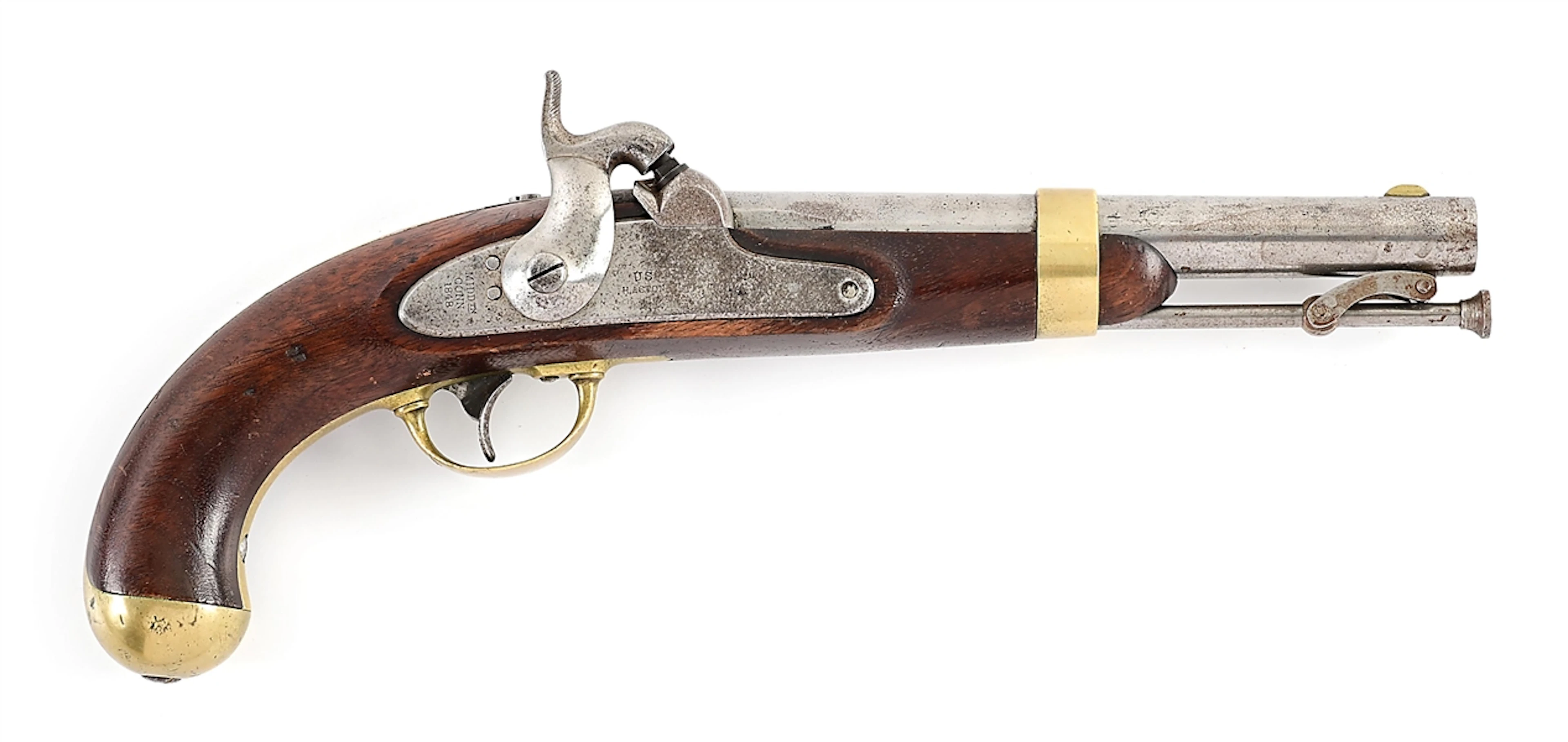 (A) NAMED US MODEL 1842 PERCUSSION PISTOL BY H. ASTON.